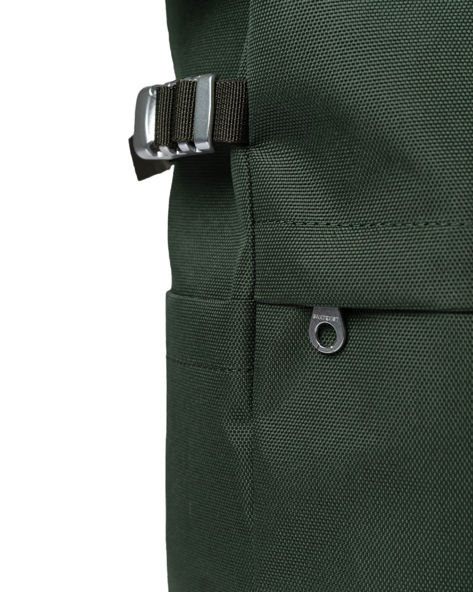 Dawn Green with dark brown leather