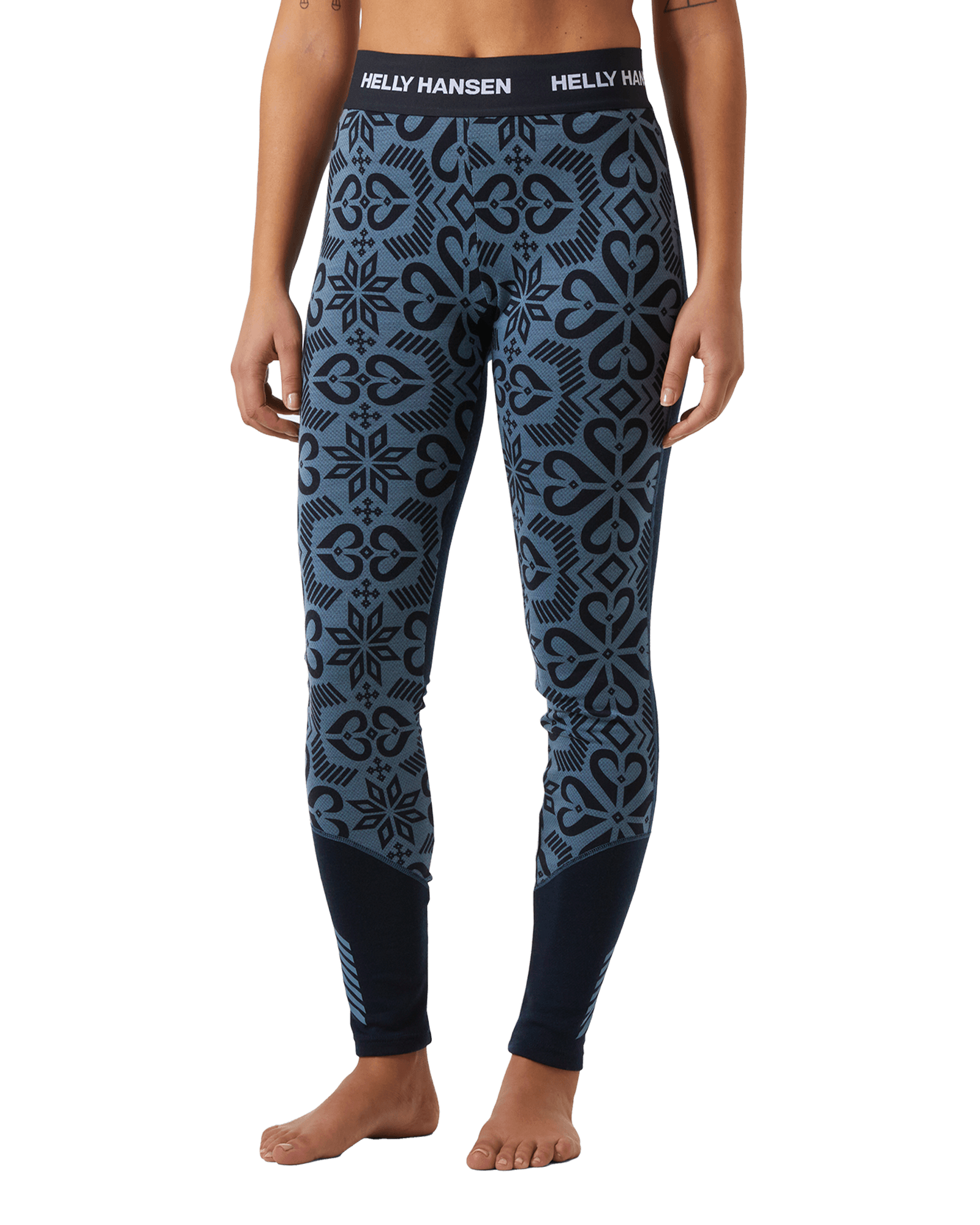 Lifa Merino Midweight Graphic Pant W Navy Nordic Rose Ao