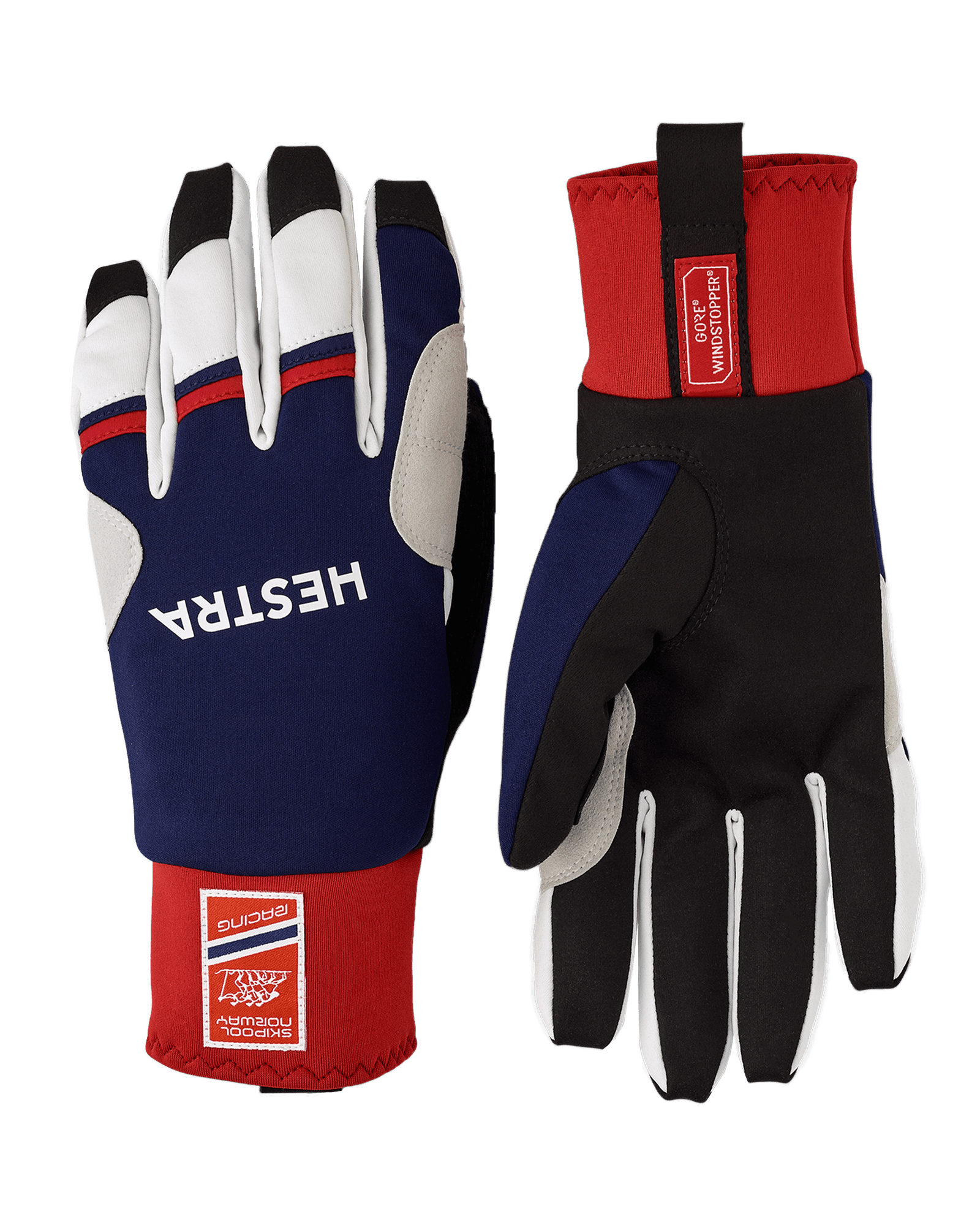 Windstopper Race Tracker - 5 Finger Navy/Red
