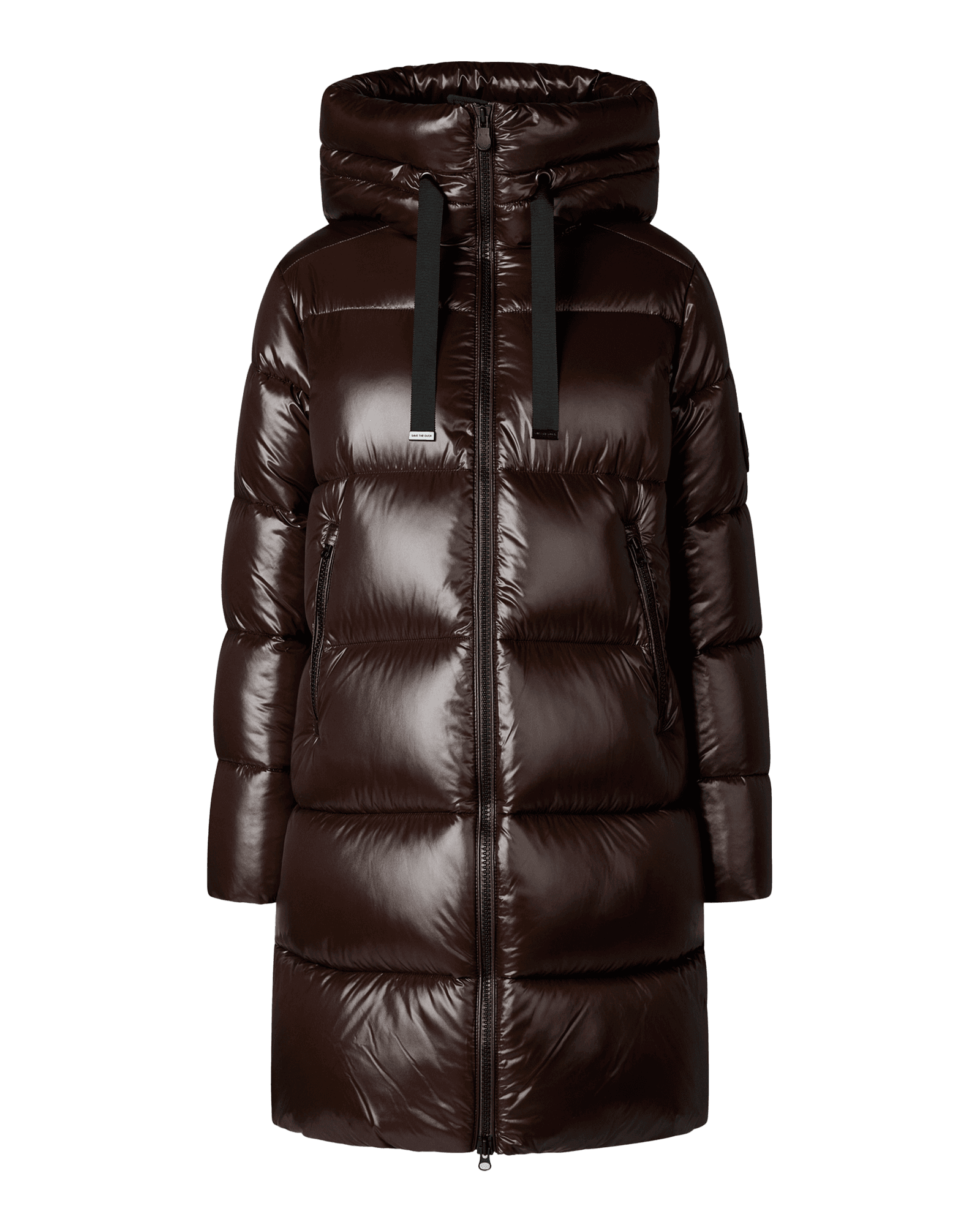 Isabel Hooded Coat W Brown Black