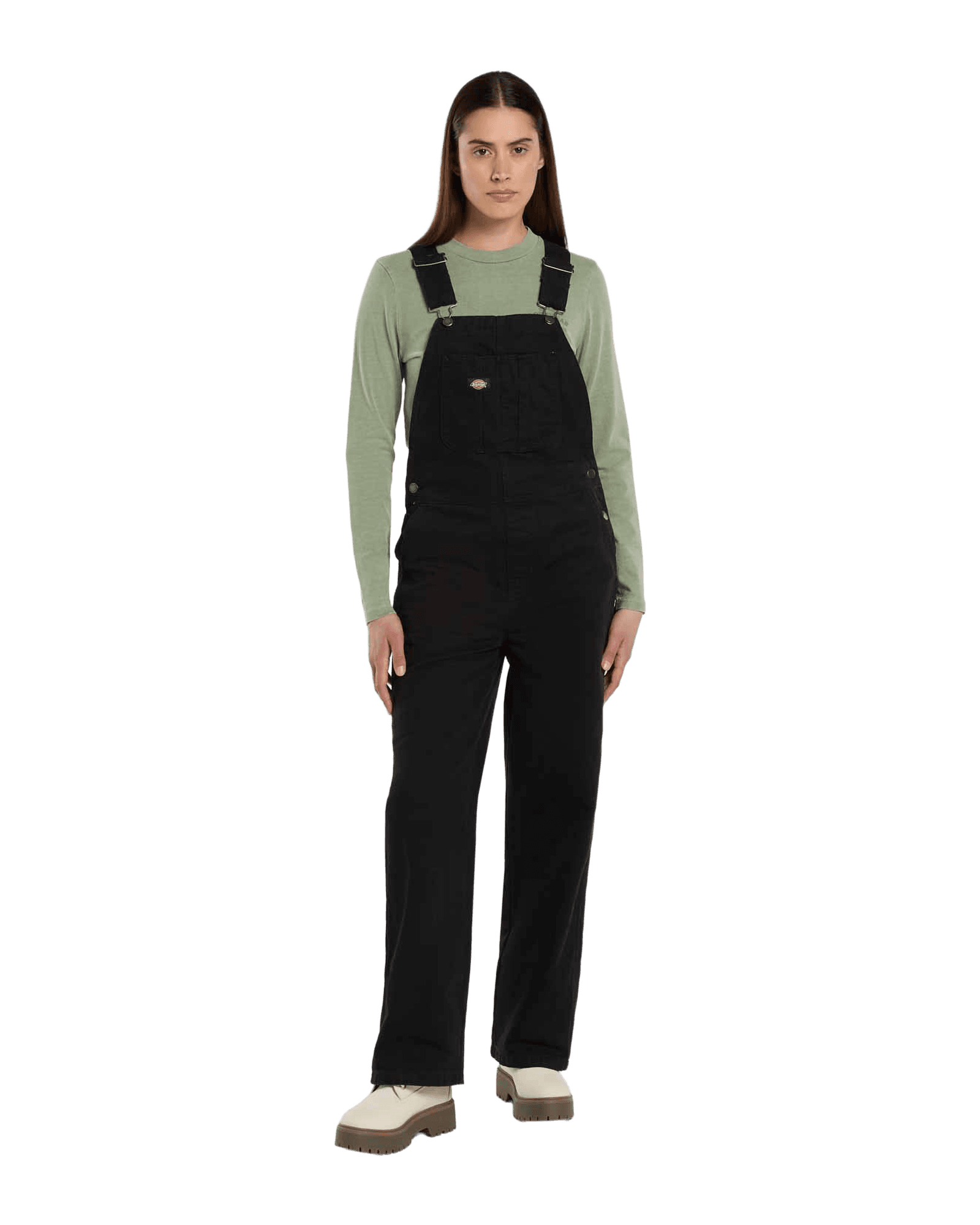 Loose Canvas Bib W Black