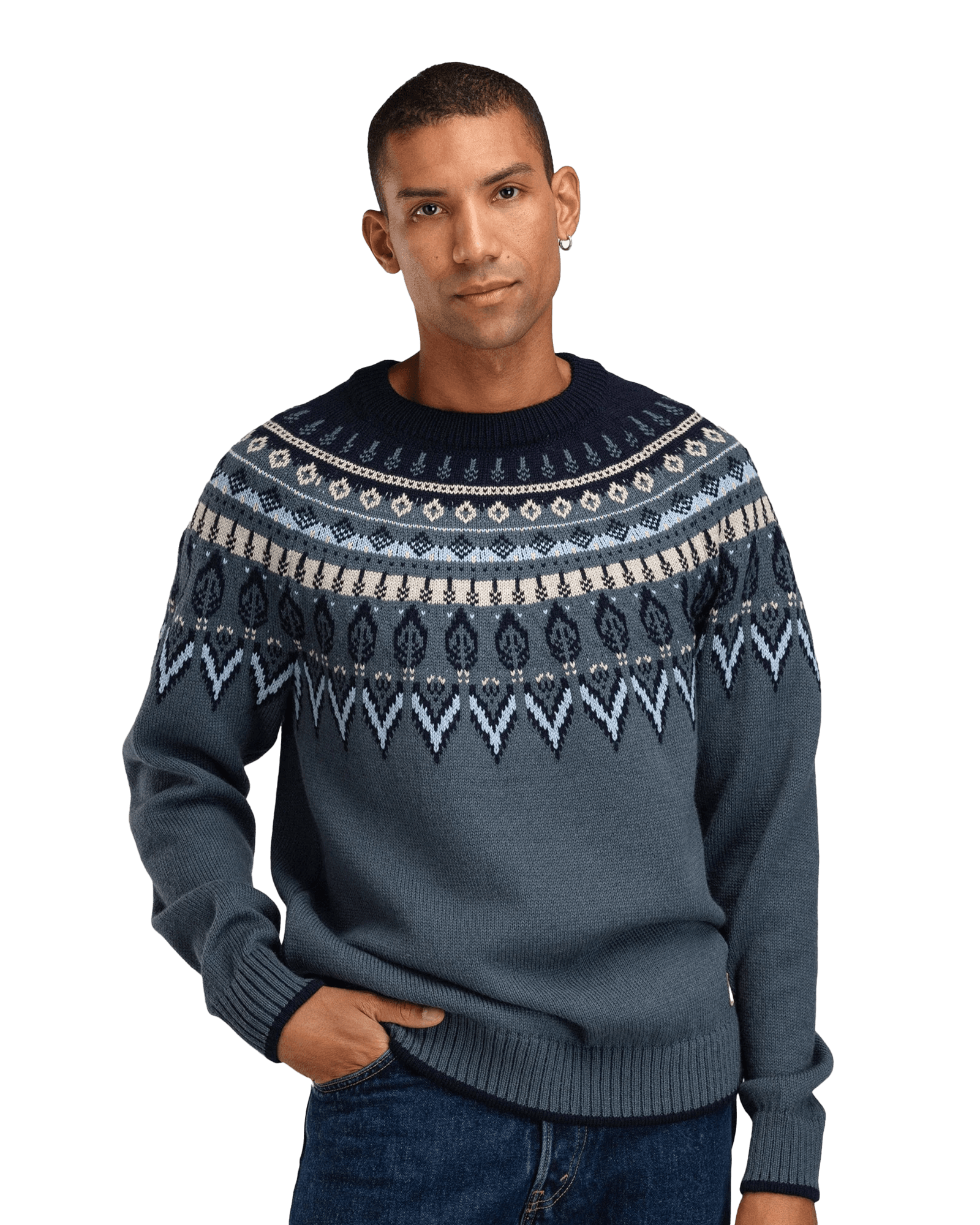 Sula Masc Sweater M Steel Navy Iceblue