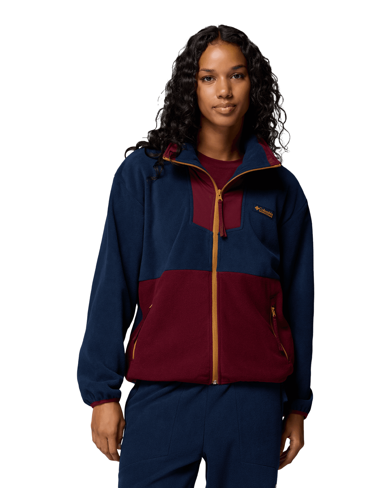 Sequoia Grove™ Full Zip Fleece W Collegiate Navy/Rich Wine/Maple Sugar