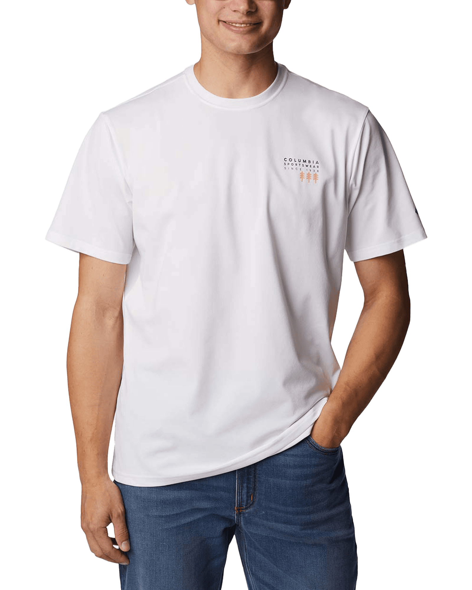 Legend Trail S/S Tee M White/CSC Washed Pines Graphic