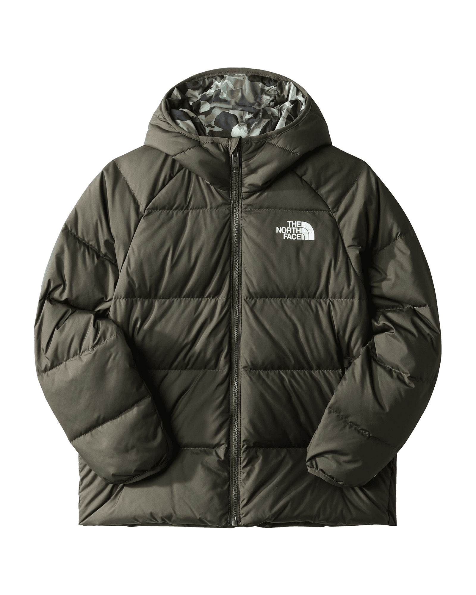 Printed Revers North Down Hooded Jacket Boy New Taupe Green