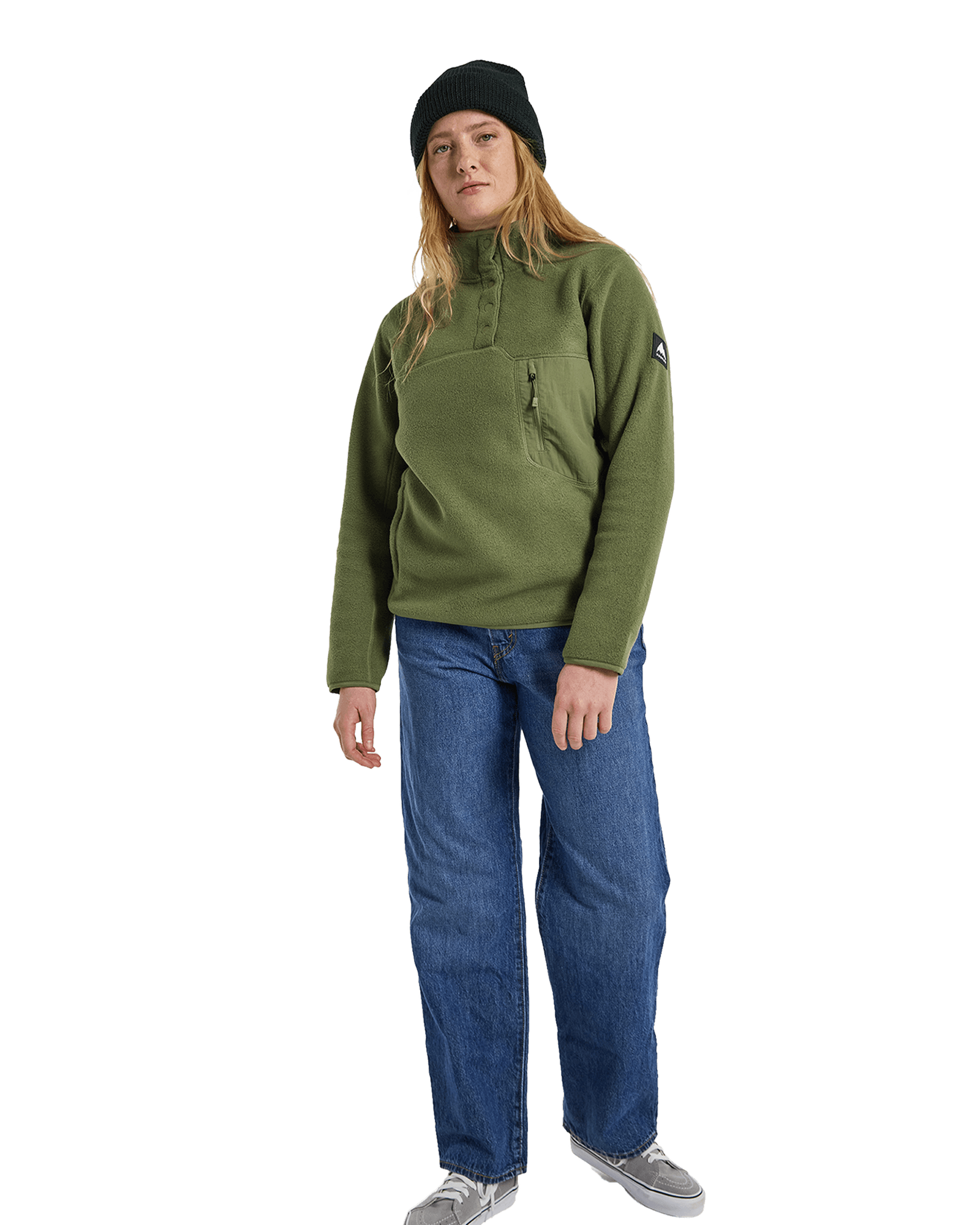 Cinder Fleece Pullover W Forest Moss