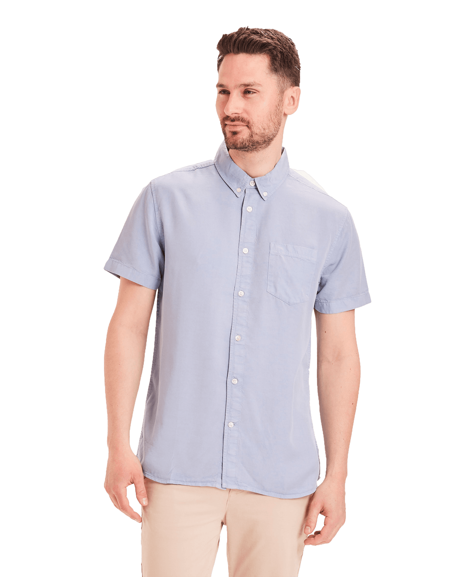 Larch Tencel™ Garment Dyed S/S Shirt M Blue Fog