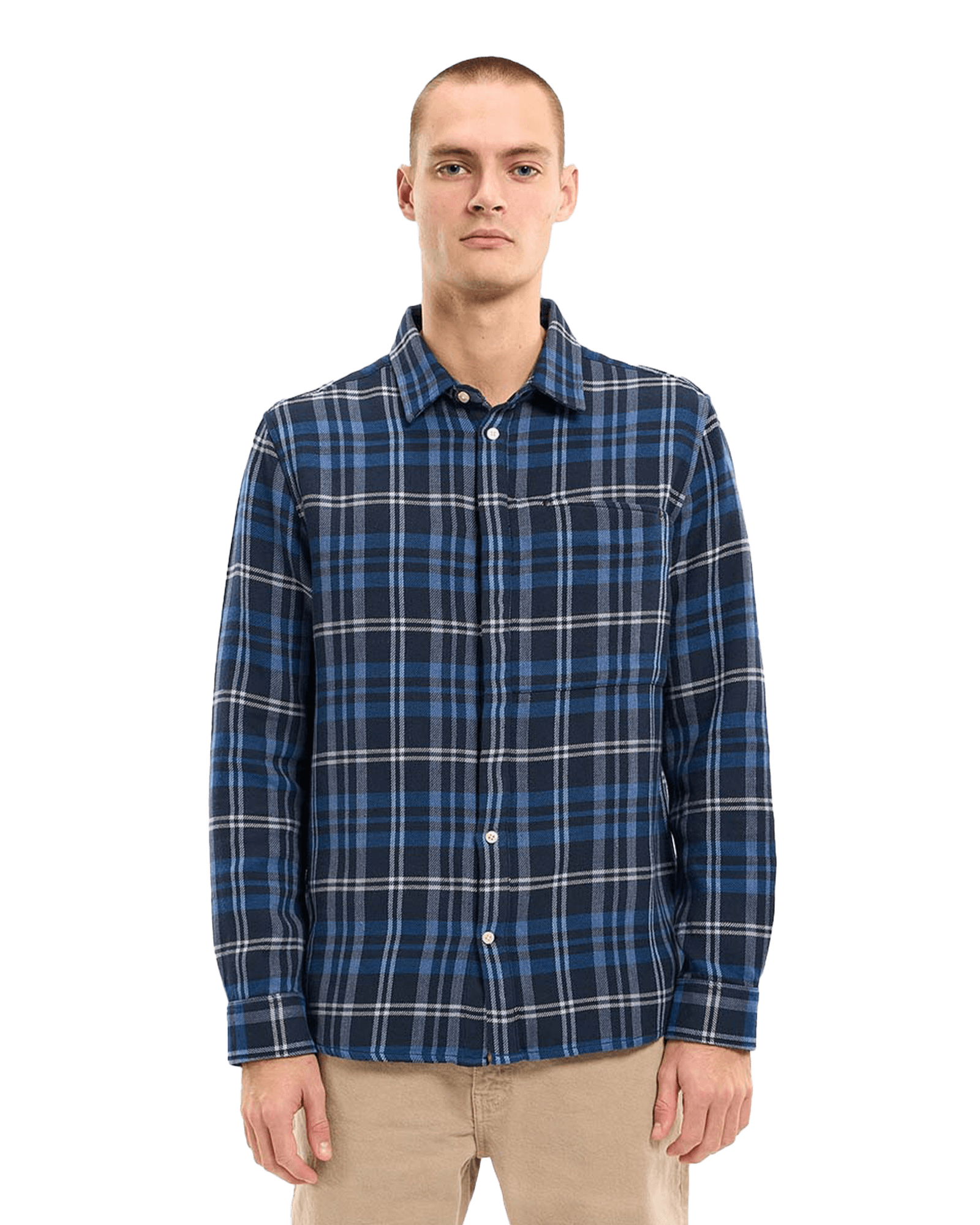 Relaxed Checked Shirt M 1001 Total Eclipse
