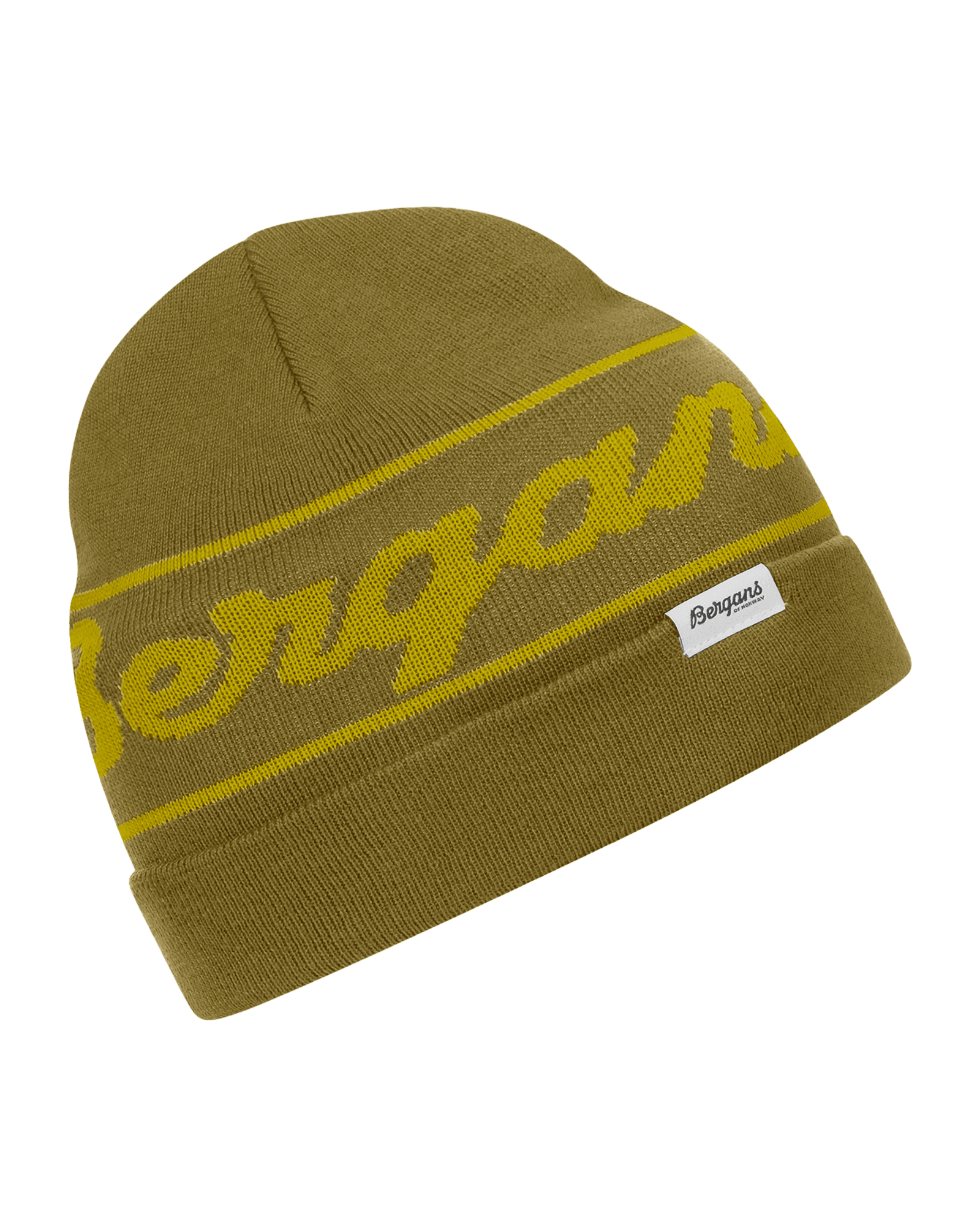 Bergans Logo Youth Beanie Olive Green/Light Golden Yellow