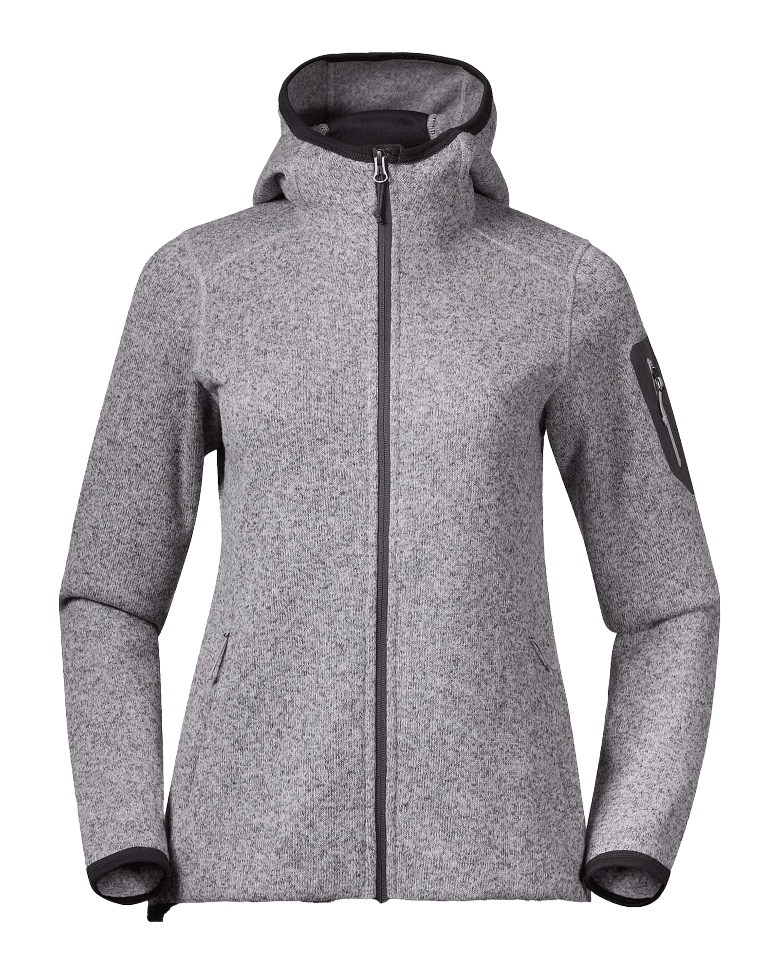Kamphaug Knitted Hoodie W Chalk Sand