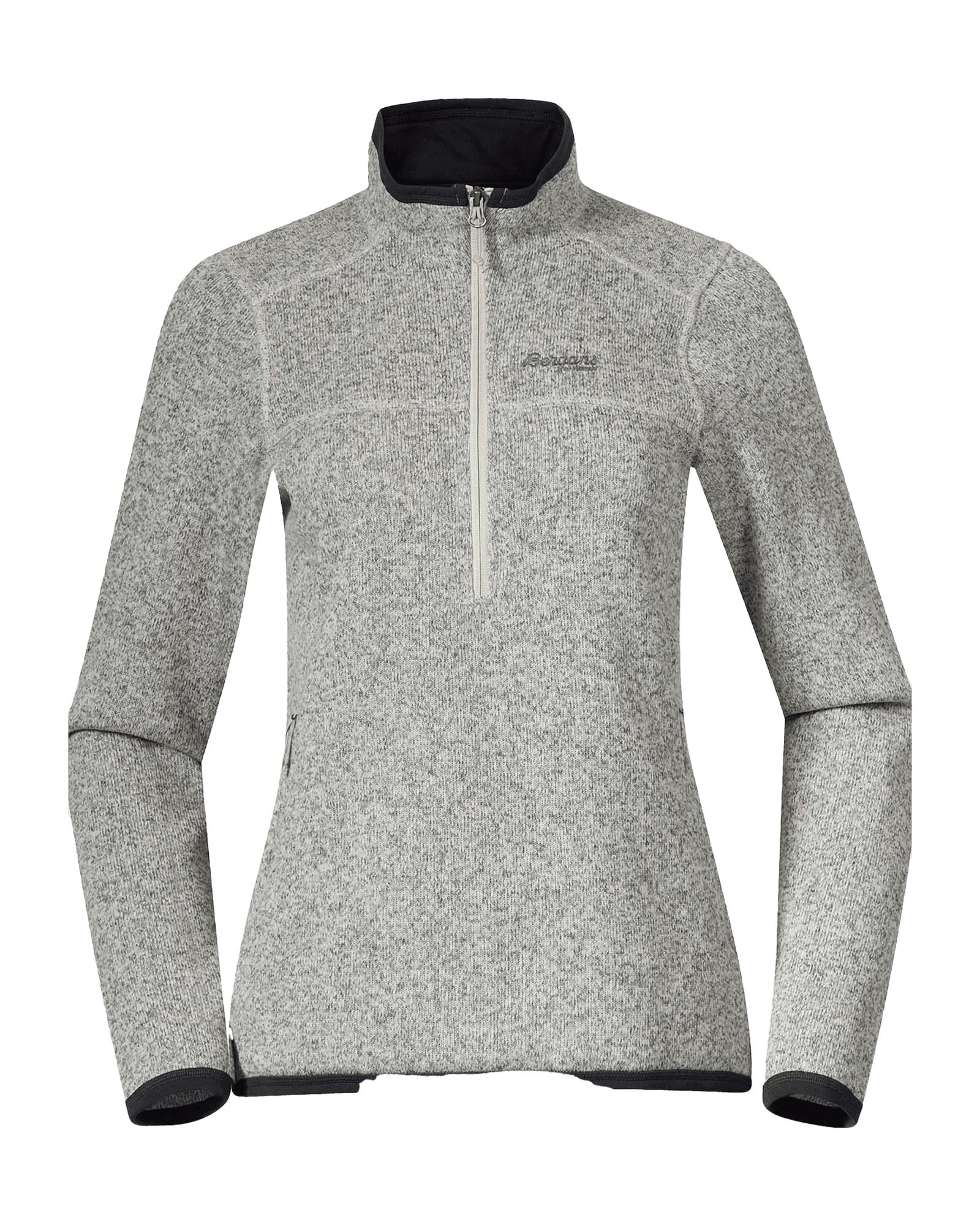 Kamphaug Knitted Half Zip W Chalk Sand