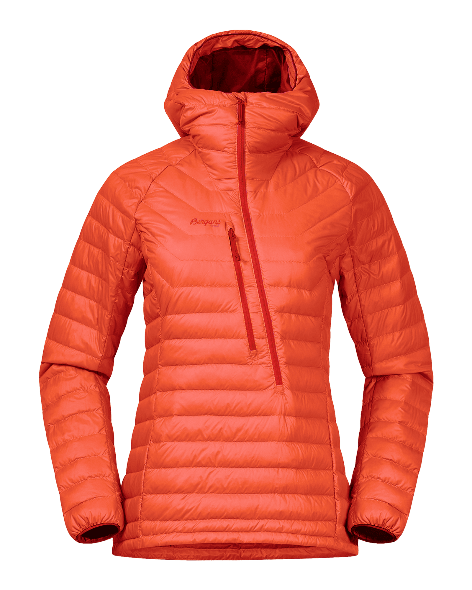Cecilie Down Light Anorak W Energy Red/Red Leaf