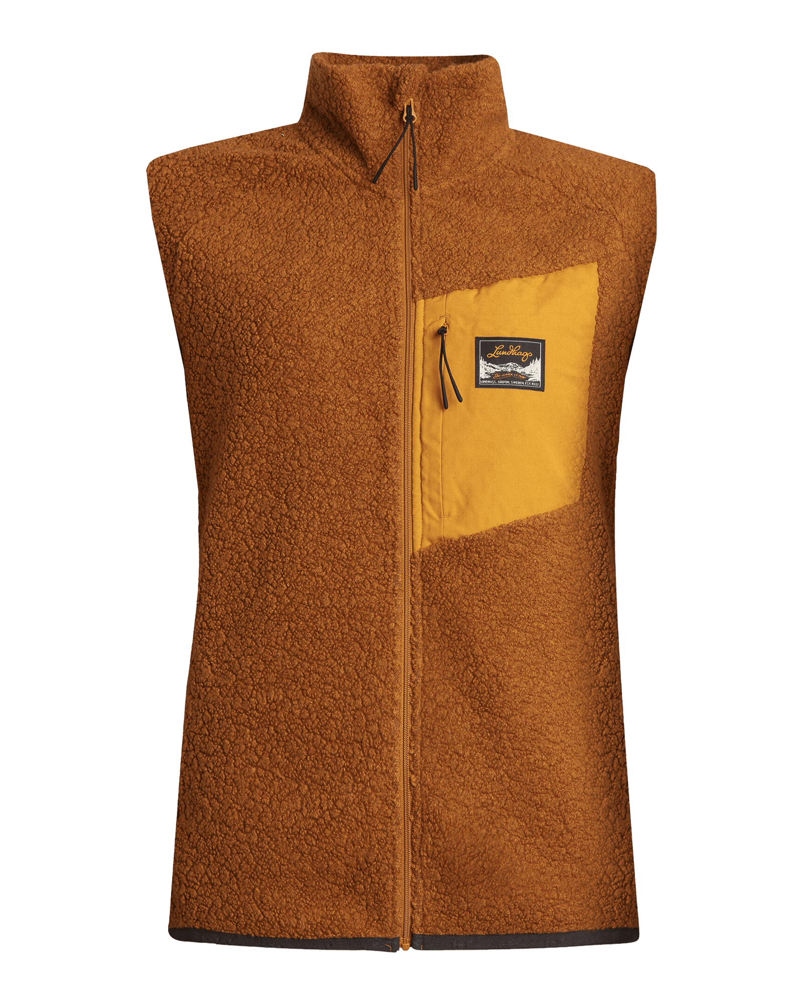 Flok Wool Pile Vest W Dark Gold