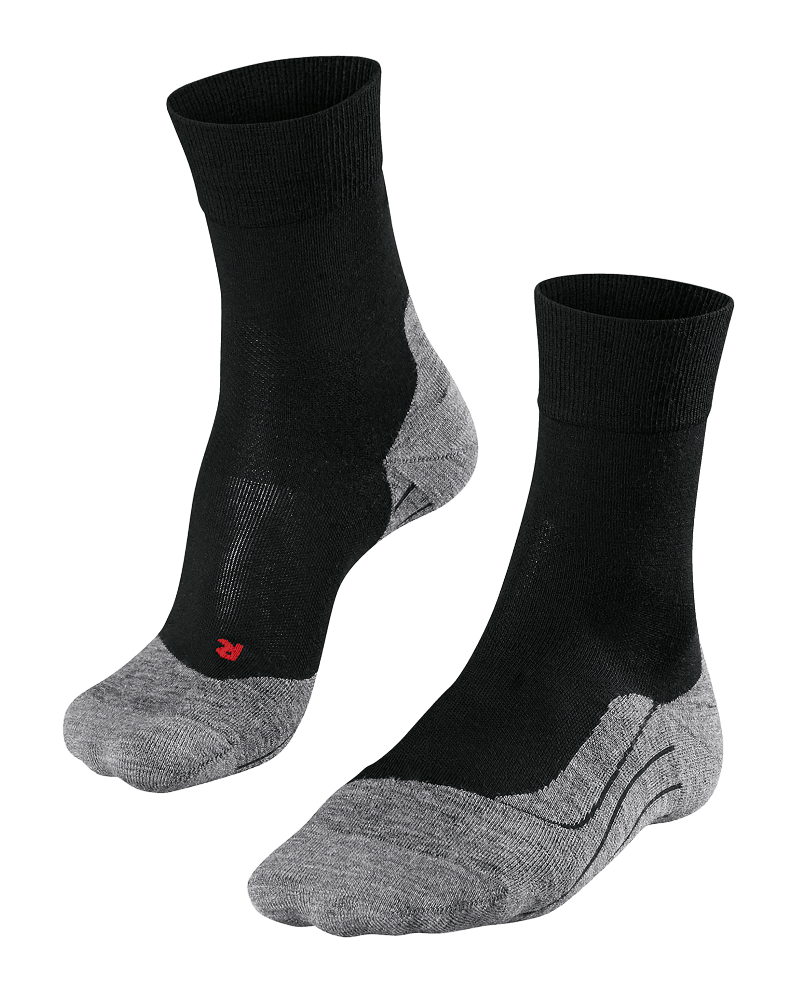 RU4 Wool Running Sock M Black-Mix
