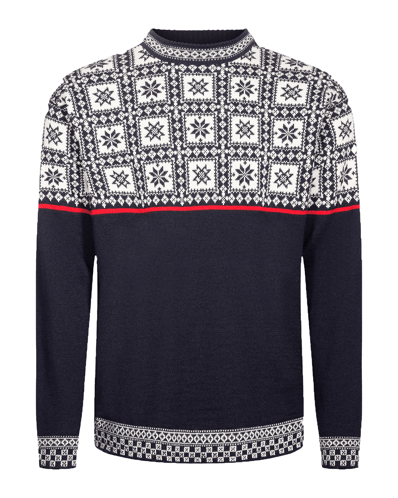 Tyssøy Sweater M Navy/Offwhite/Red