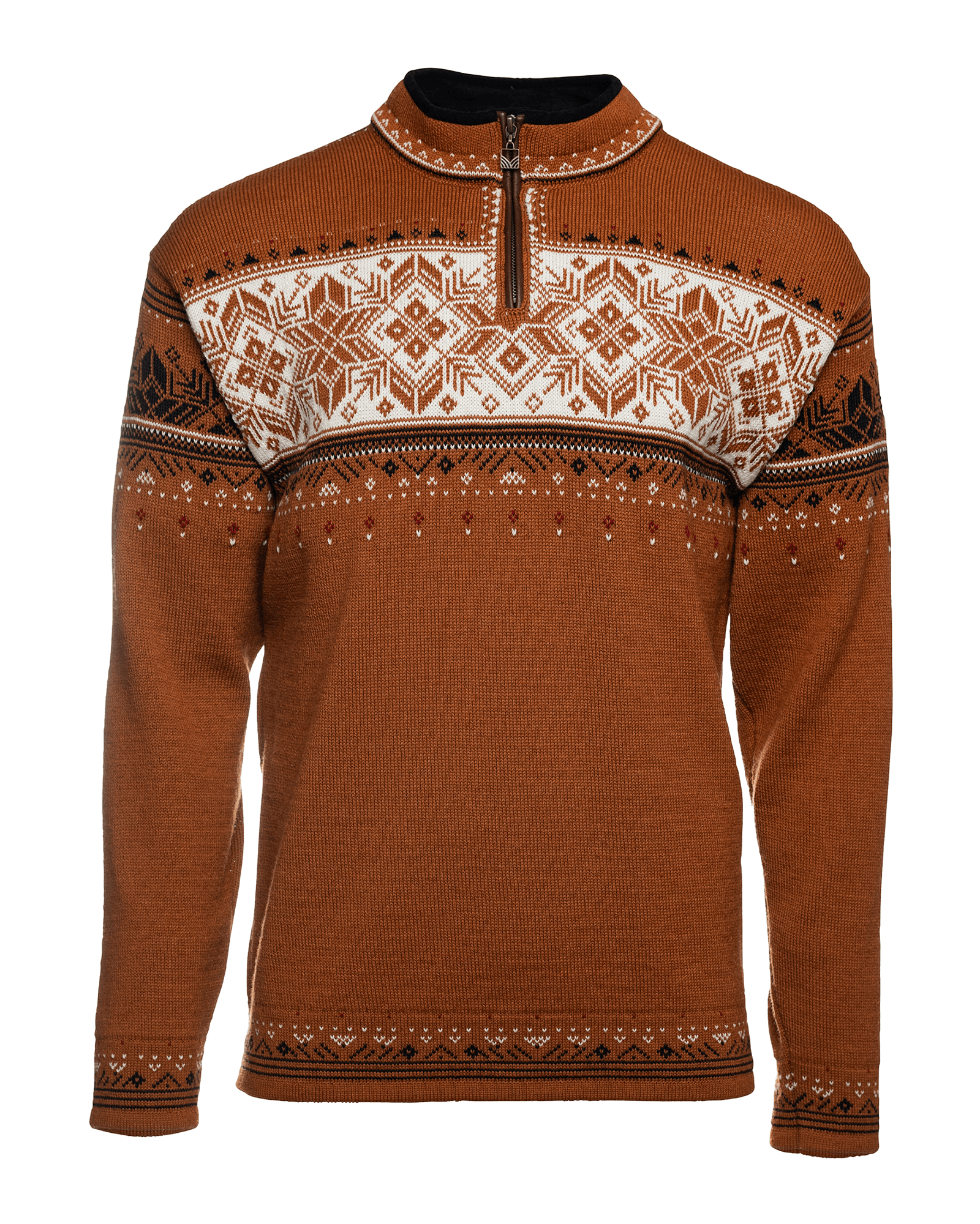 Blyfjell Sweater M Copper/Offwhite/Coffee/Redrose