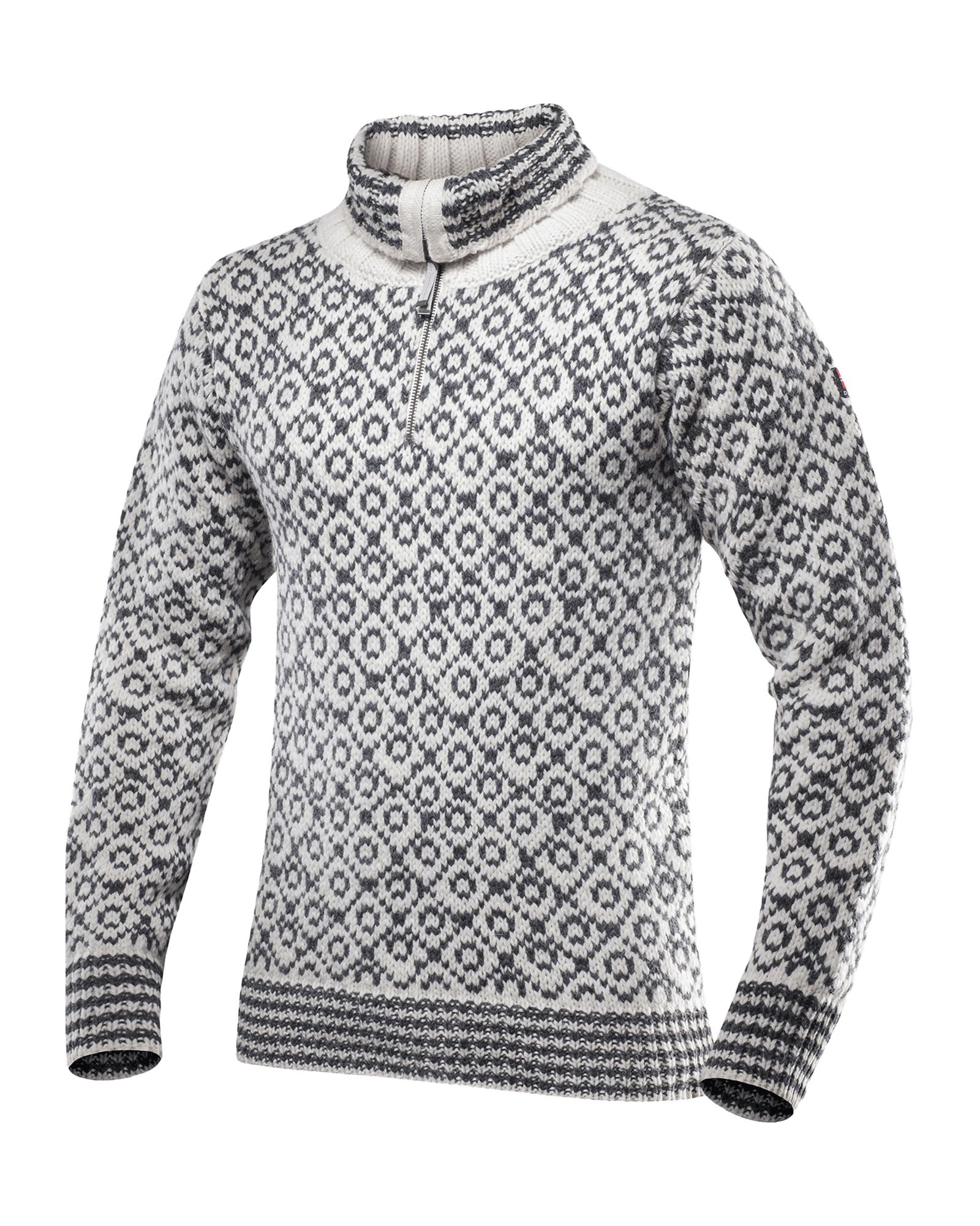 Svalbard Wool Zip Neck Offwhite/Anthracite