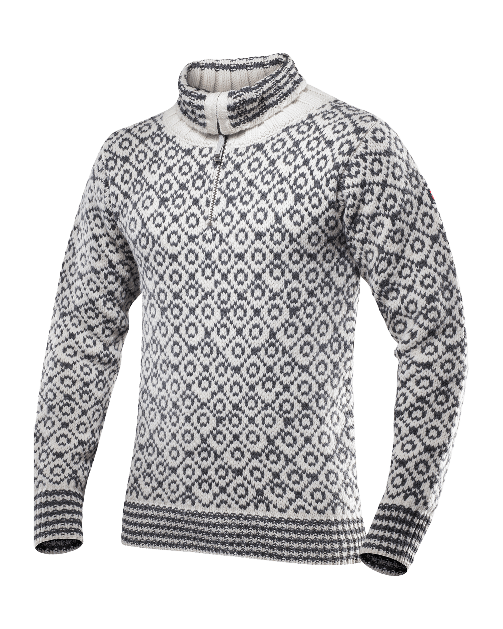 Svalbard Wool Zip Neck Offwhite/Anthracite