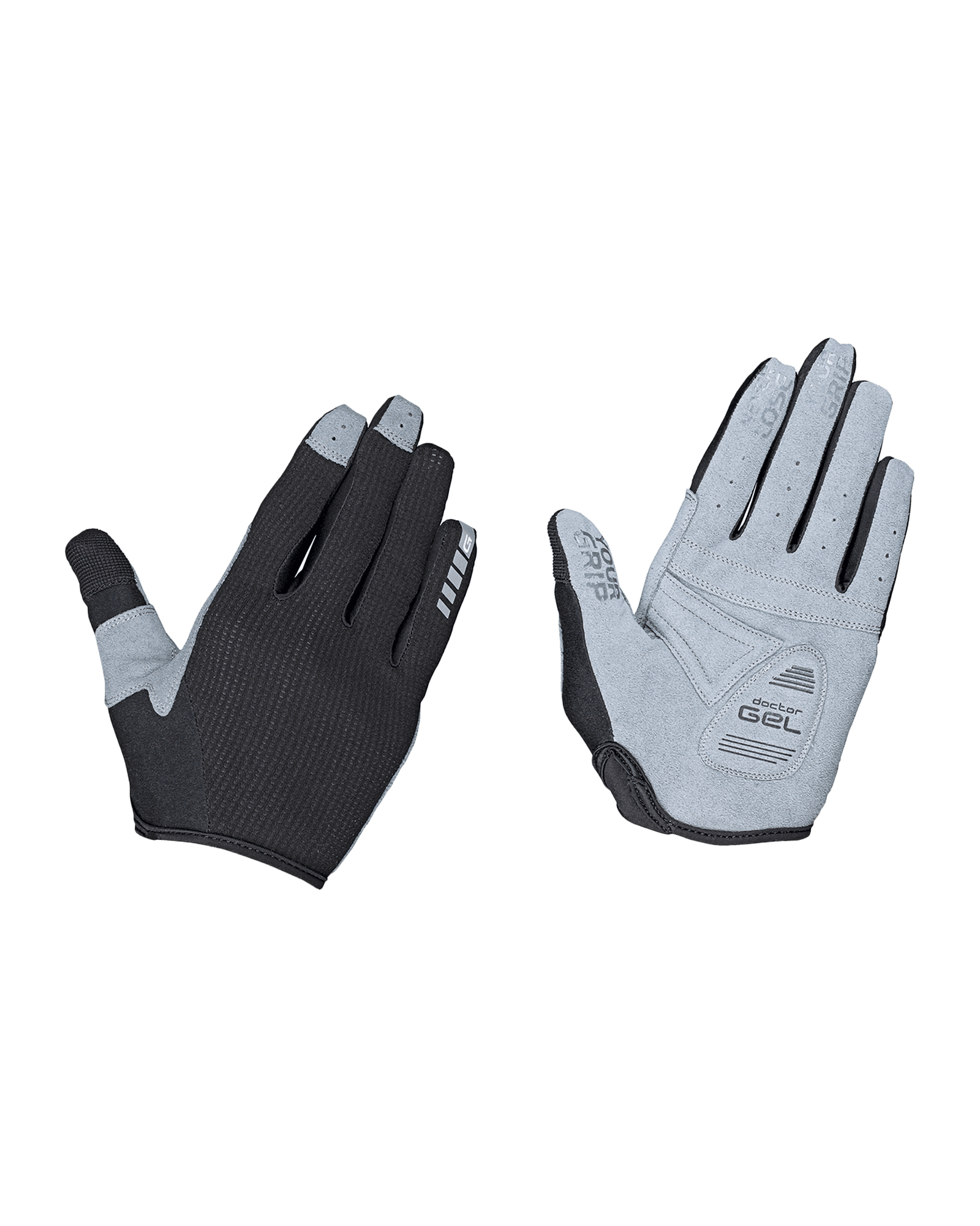 Shark Padded Full Finger Glove W Black
