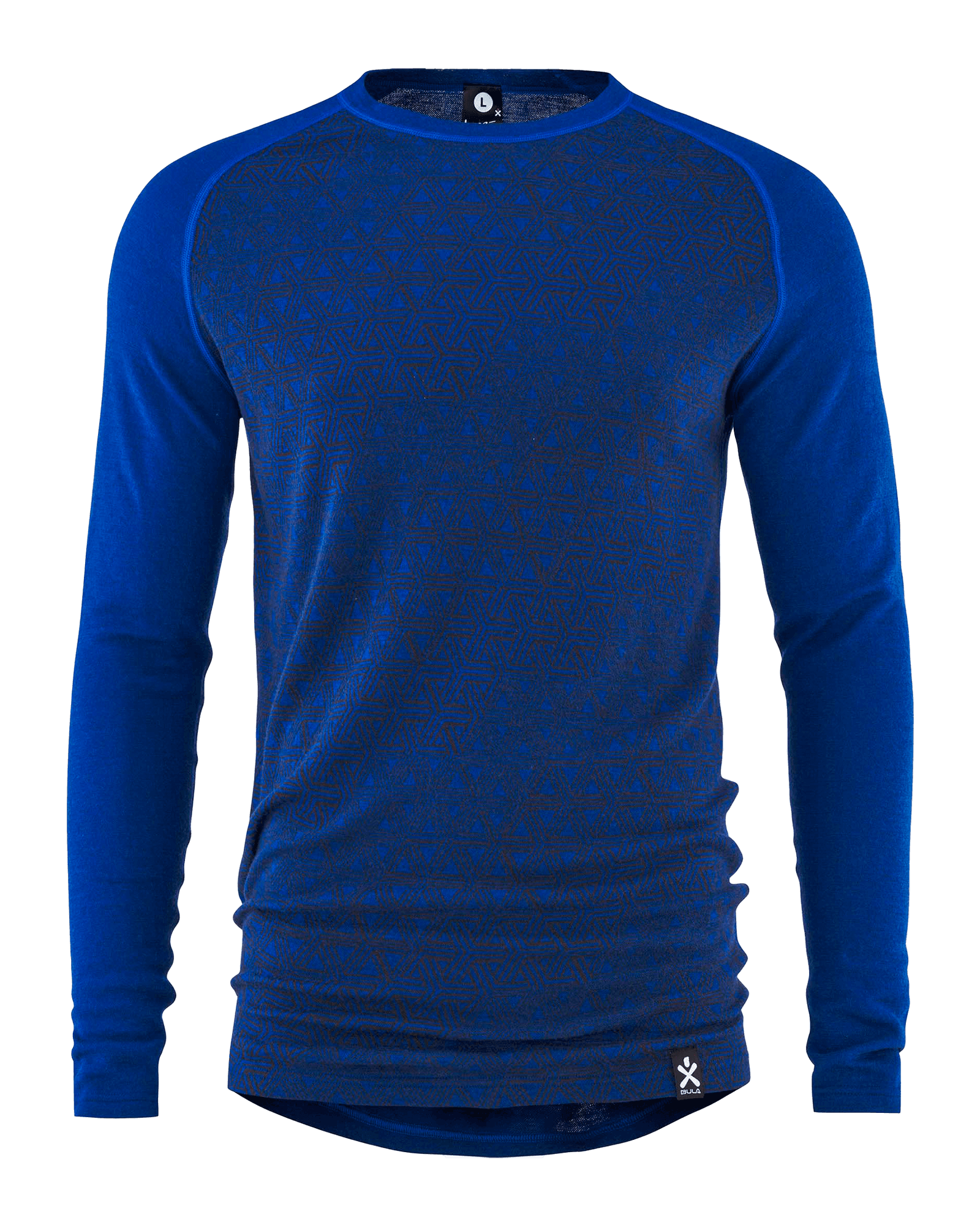 Geo Merino Wool Sleevecrew M Lapis