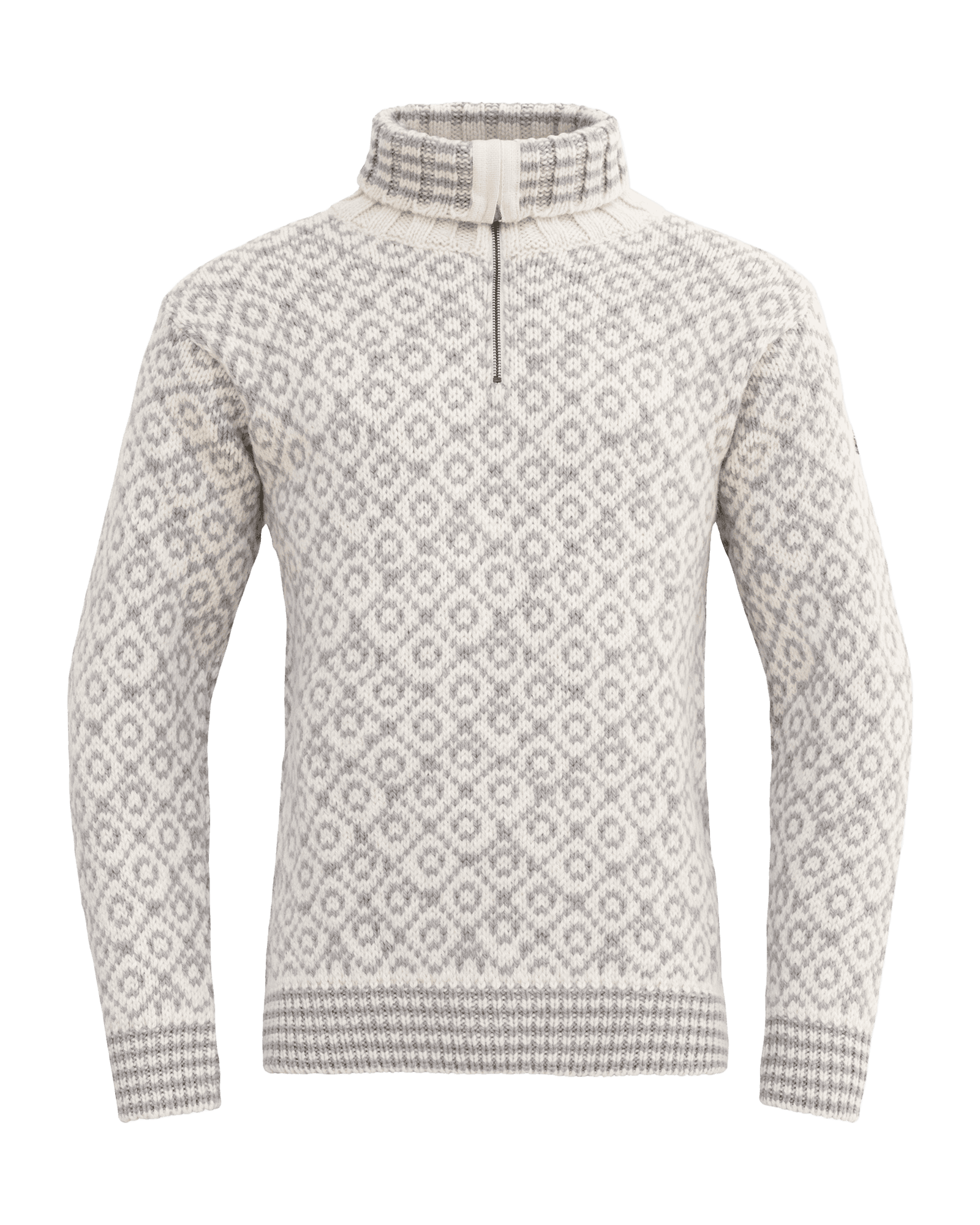 Svalbard Wool Zip Neck Offwhite/Grey