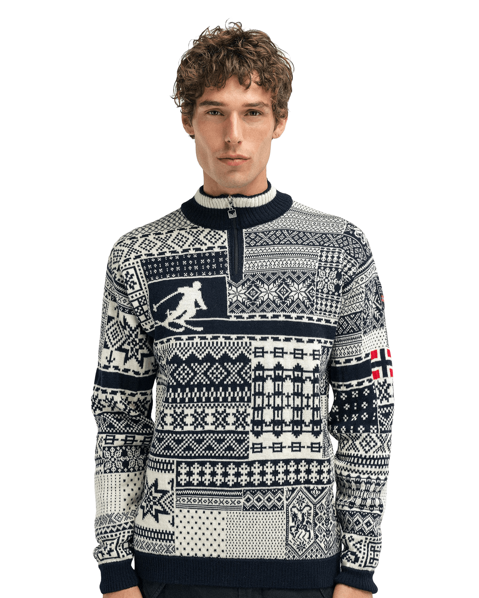 History sweater M Navy OffWhite Raspberry