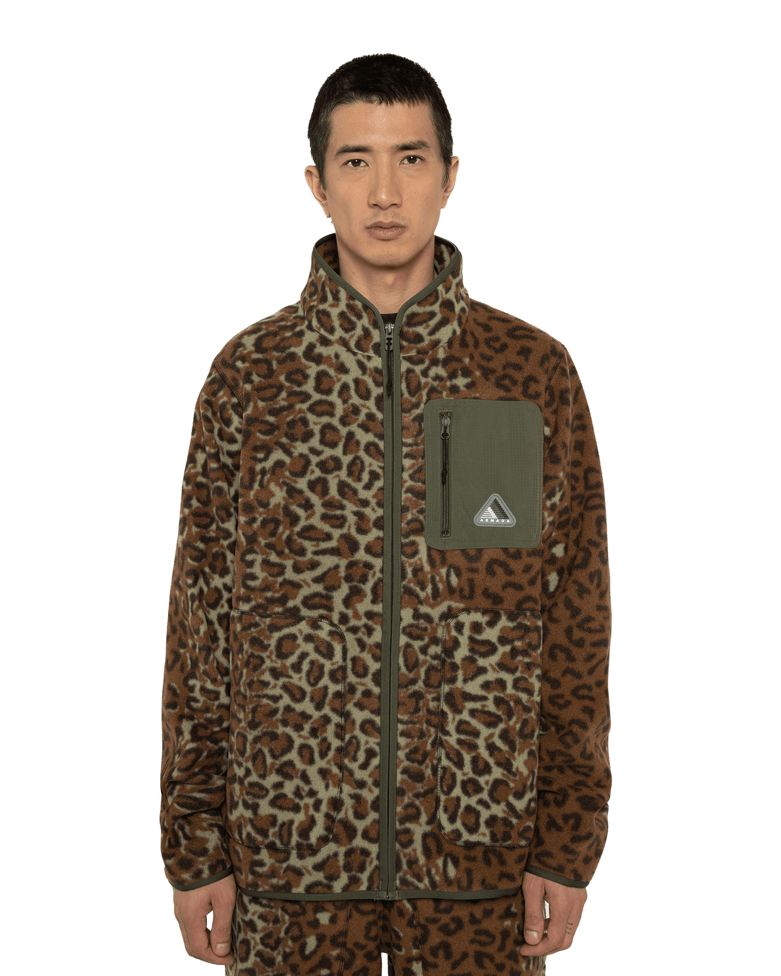 Ledger Fleece Leopard/Olive
