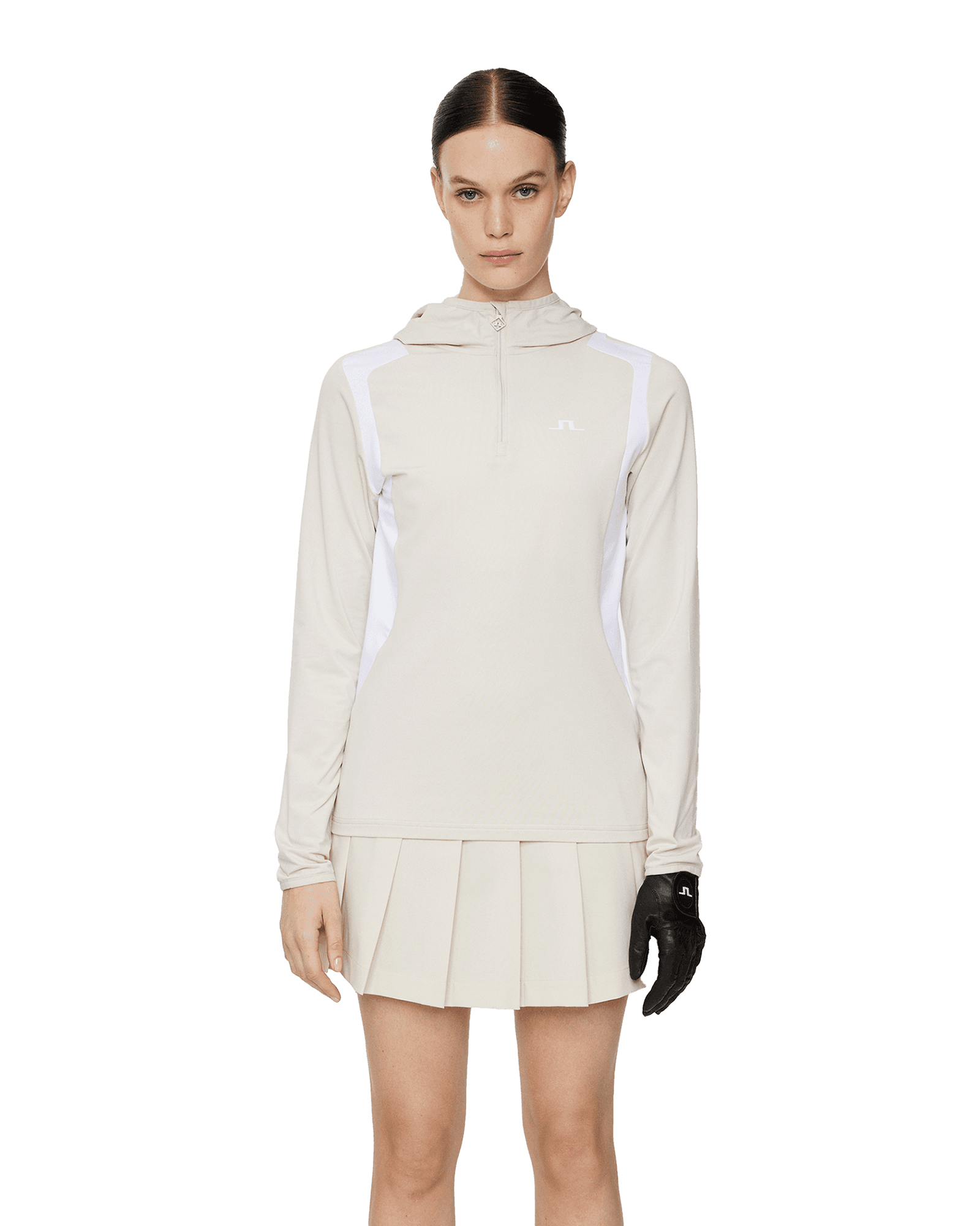 Mae Quarter Zip Hood W Moonbeam