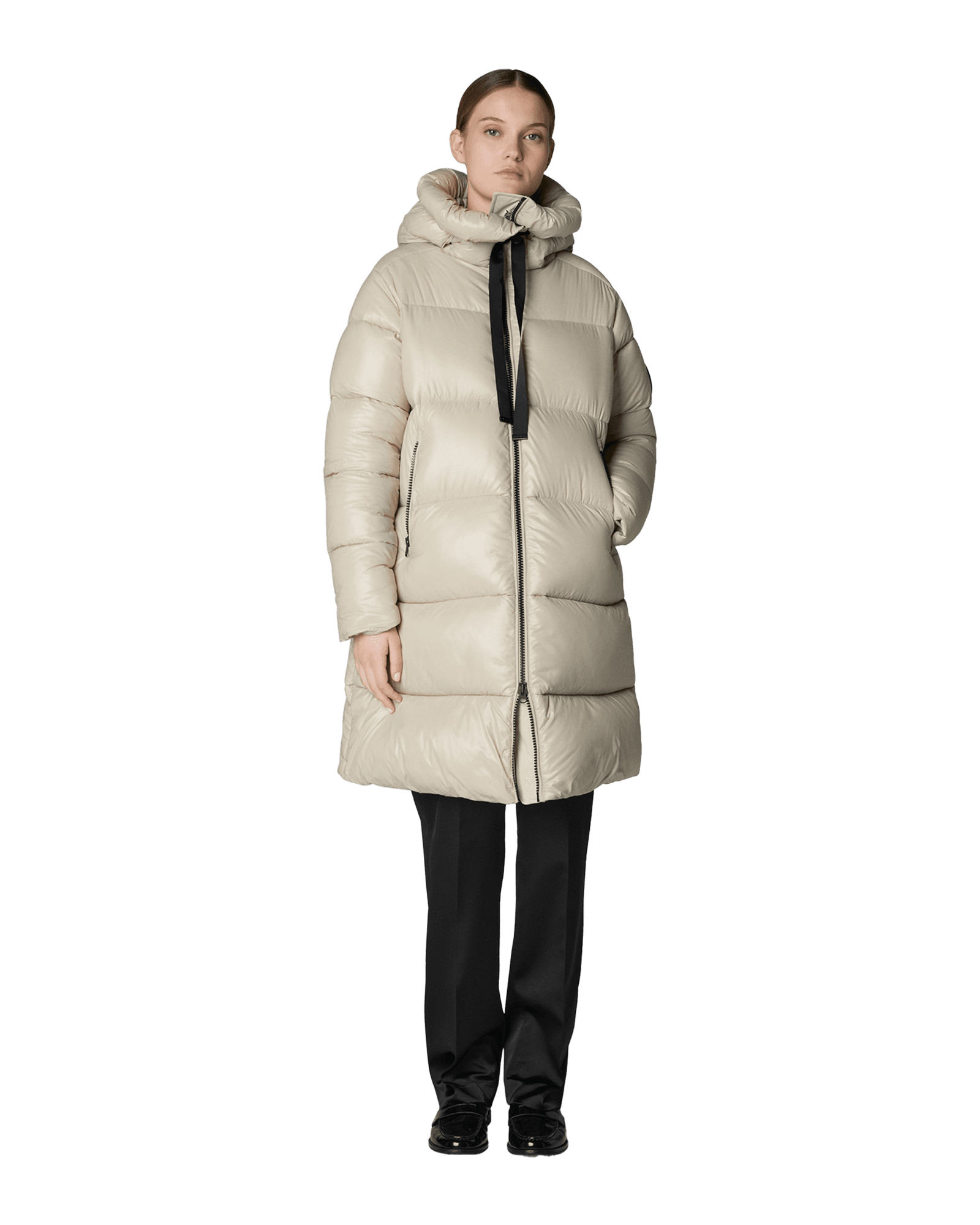 Isabel Hooded Coat D45510 W Rainy Beige