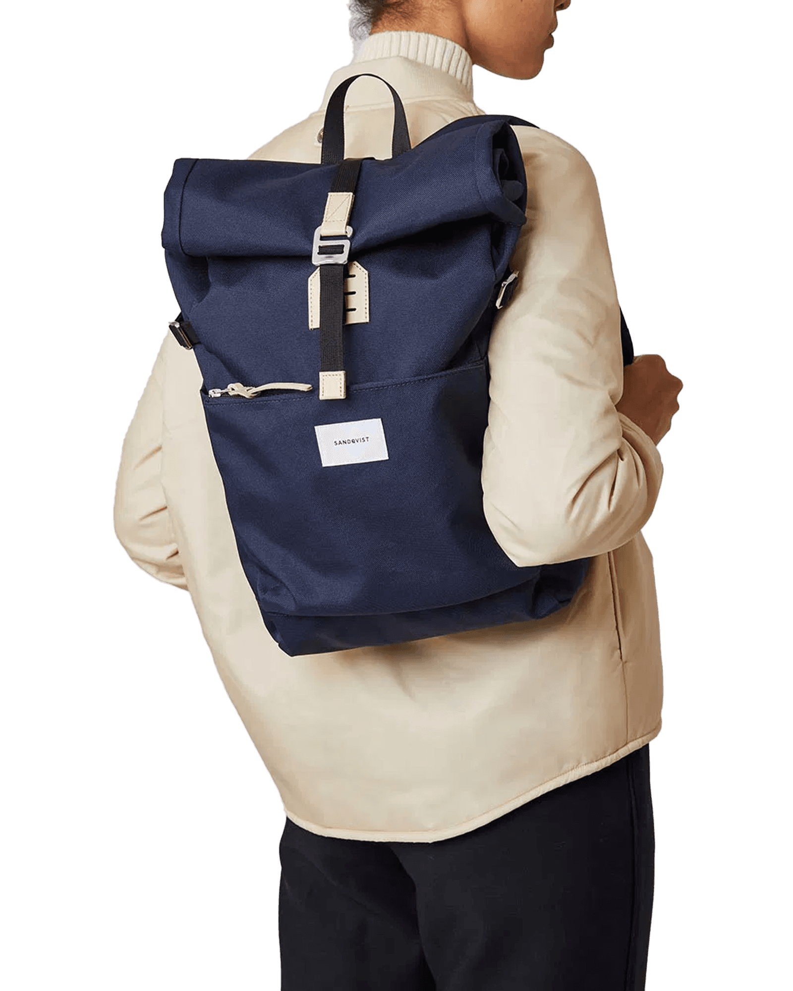 Navy with Natural Leather