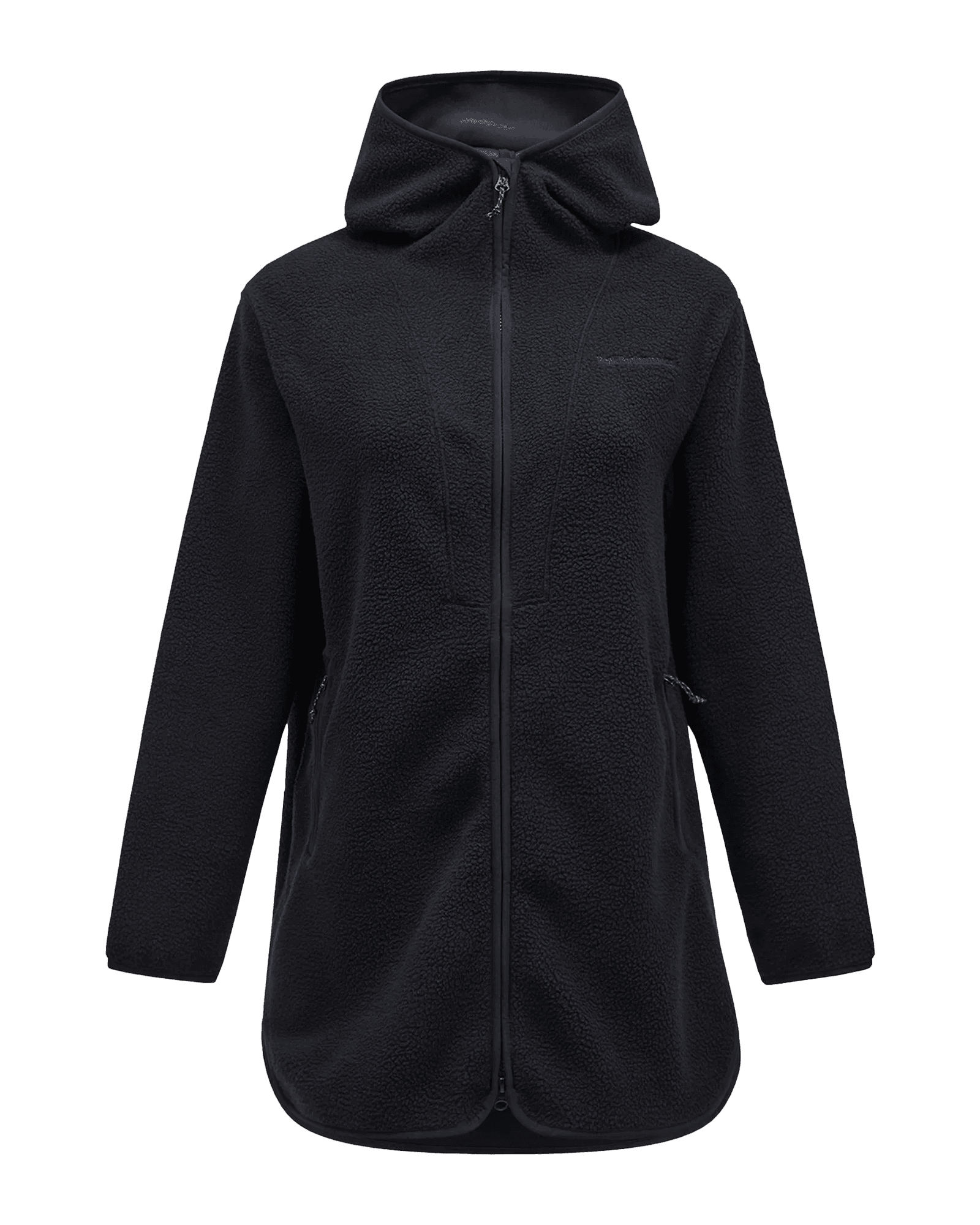 Pile Long Zip W Black