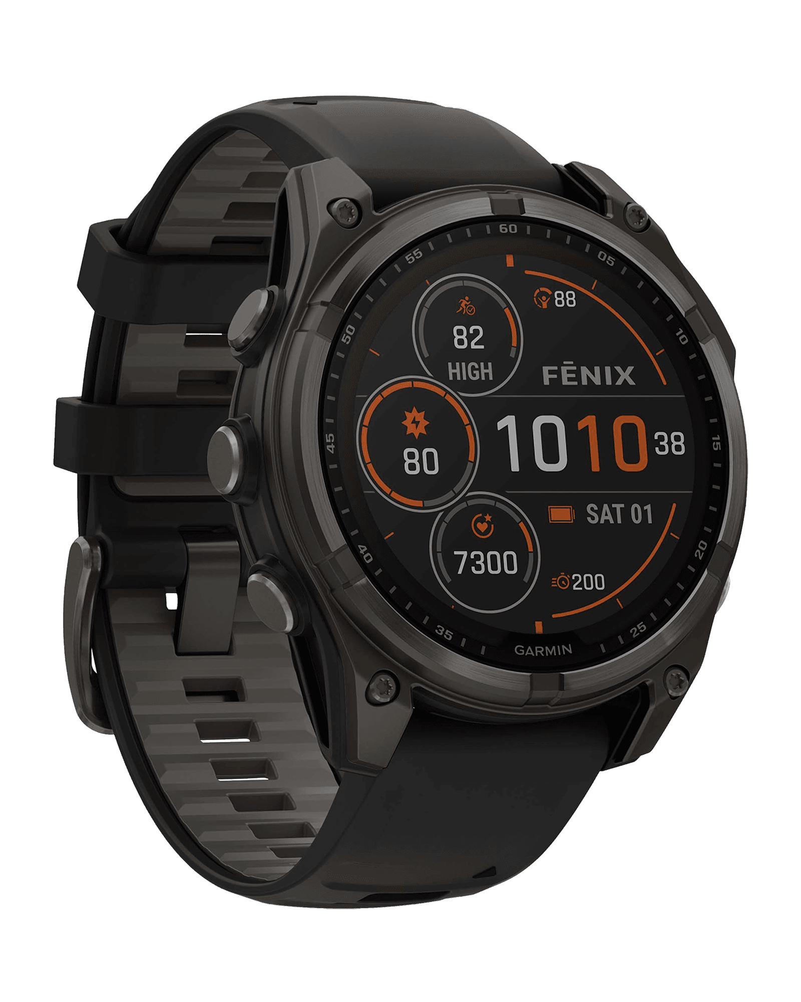 Fenix 8 47mm Saph Solar,CrbnGry Ti/Blk,Blk/PblGryBnd