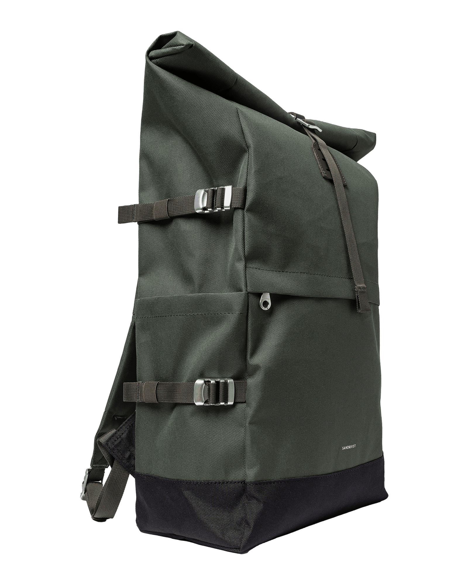 Icon Rolltop Backpack L Dawn Green with Dark Brown Leather