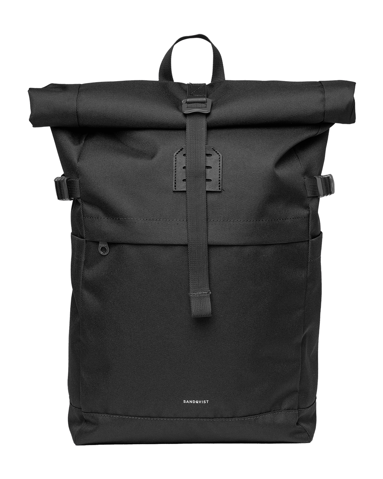 Icon Rolltop Backpack M Black/Black with Black Leather