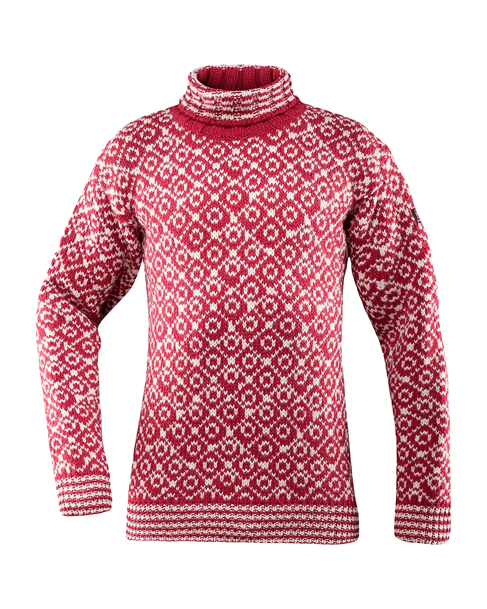 Svalbard Wool High Neck Hindberry/Offwhite