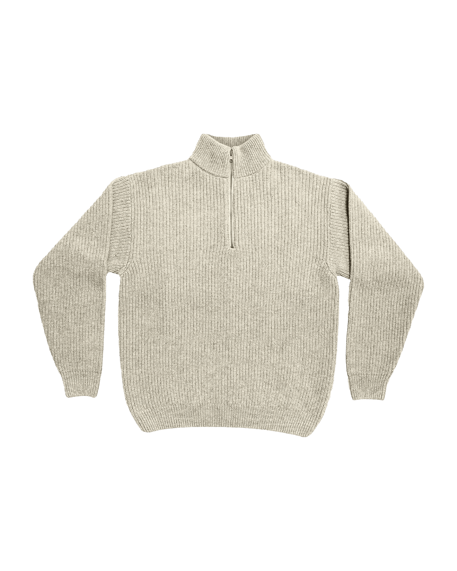Merino Quarter Zip W Ivory White