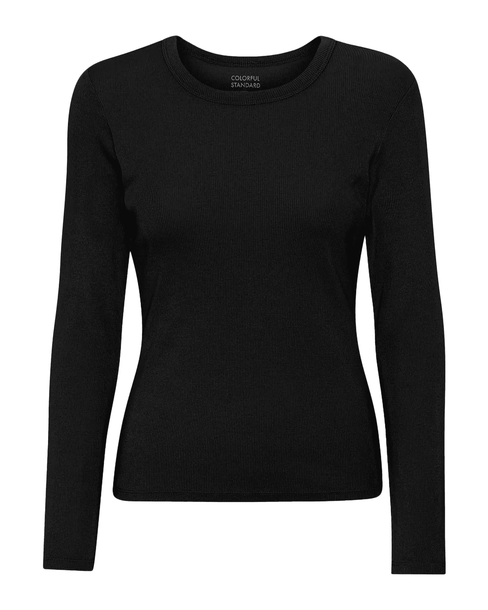 Organic Rib L/S T-Shirt W Deep Black