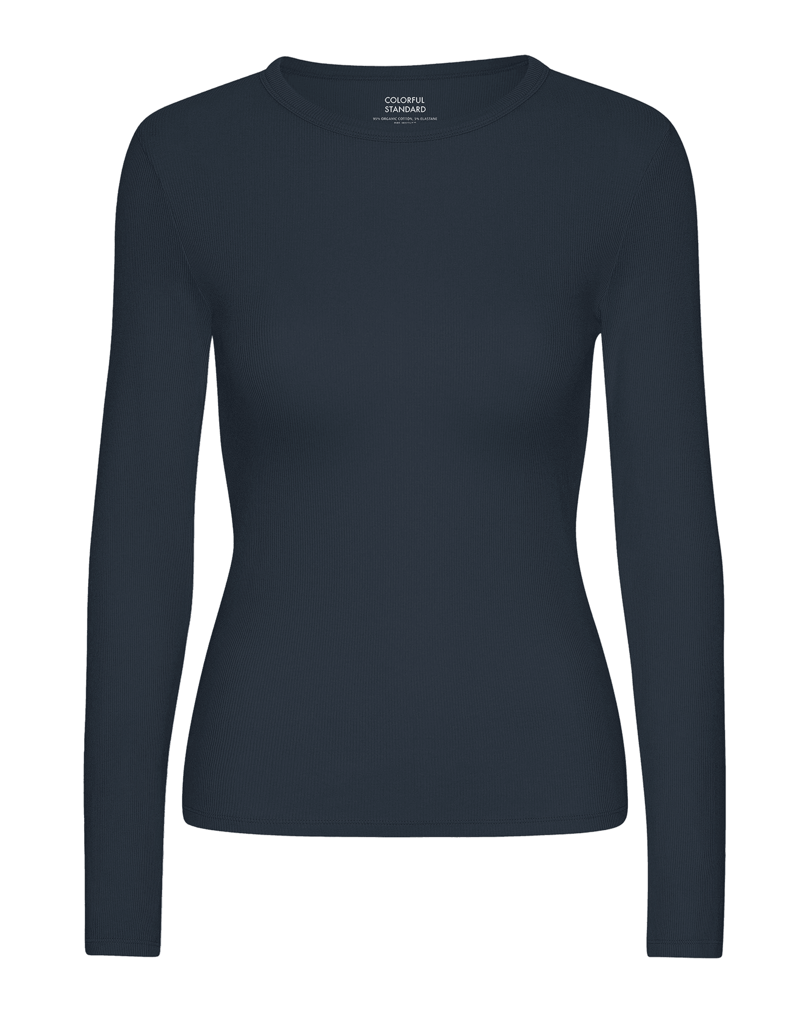 Organic Rib L/S T-Shirt W Navy Blue