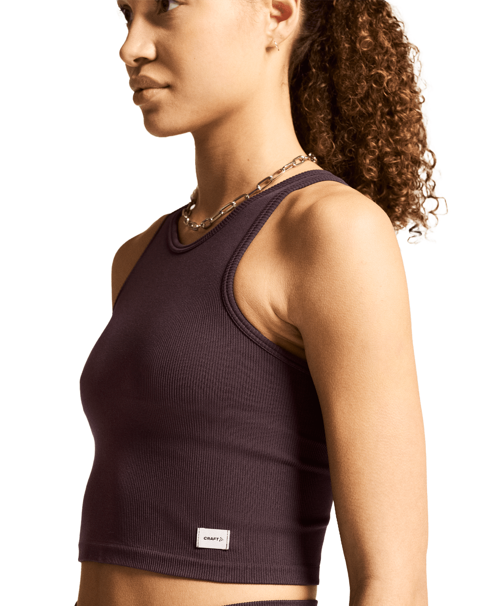 Collective Rib Tank Top W Dk Plum