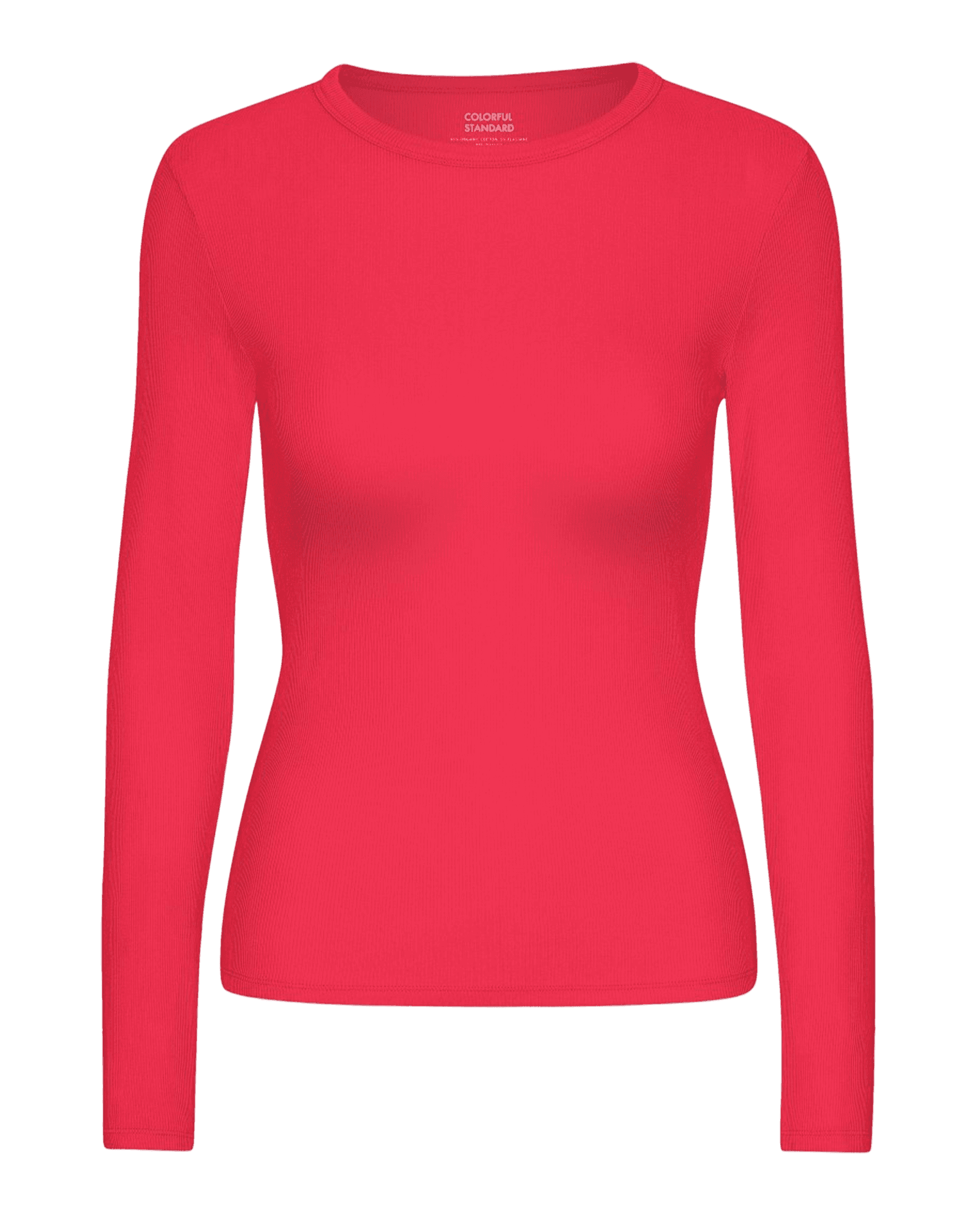 Organic Rib L/S T-Shirt W Red Tangerine
