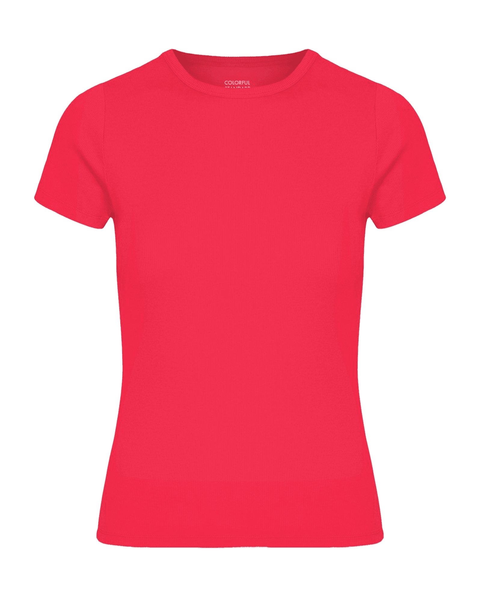 Organic Rib SS T-Shirt Red Tangerine