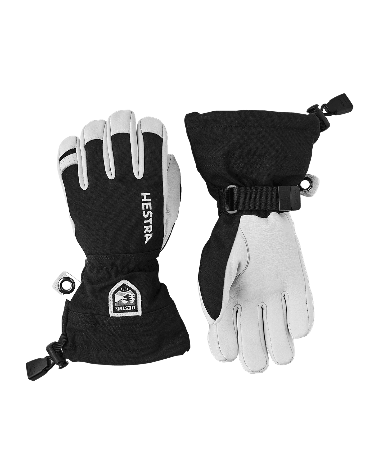 Army Leather Heli Ski JR - 5 Finger Black