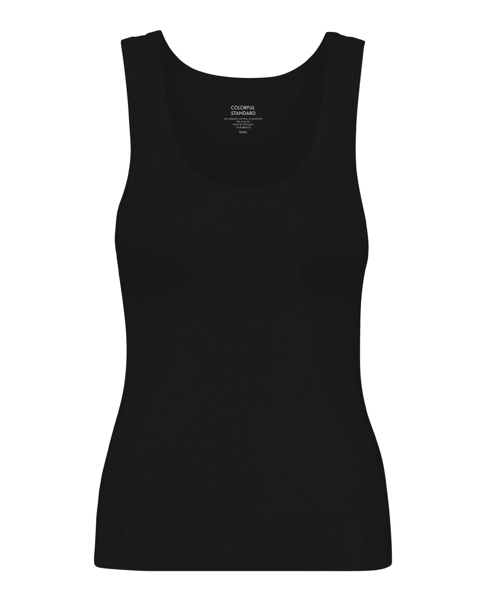 Organic Rib Tank Top W Deep Black