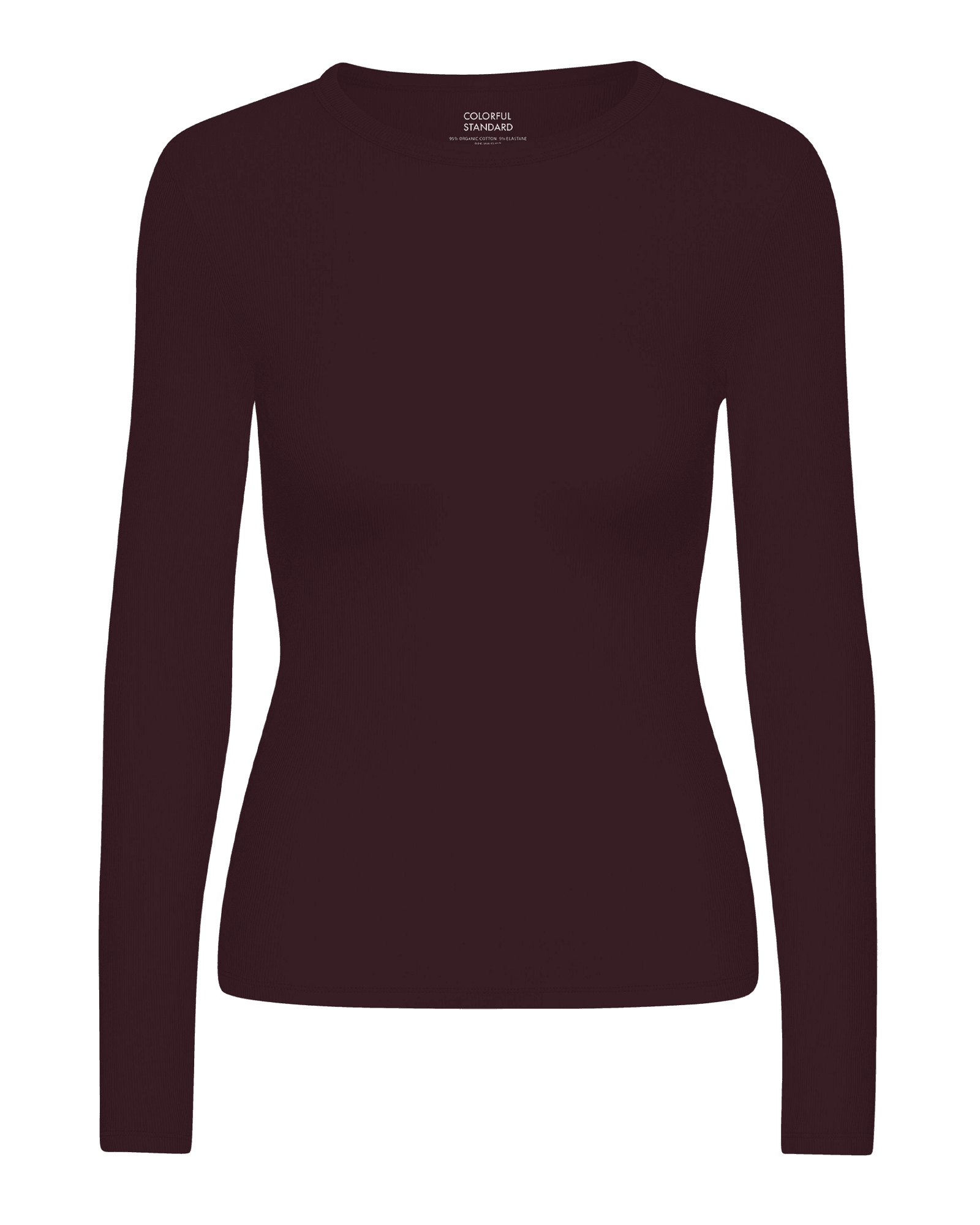 Organic Rib L/S T-Shirt W Oxblood Red