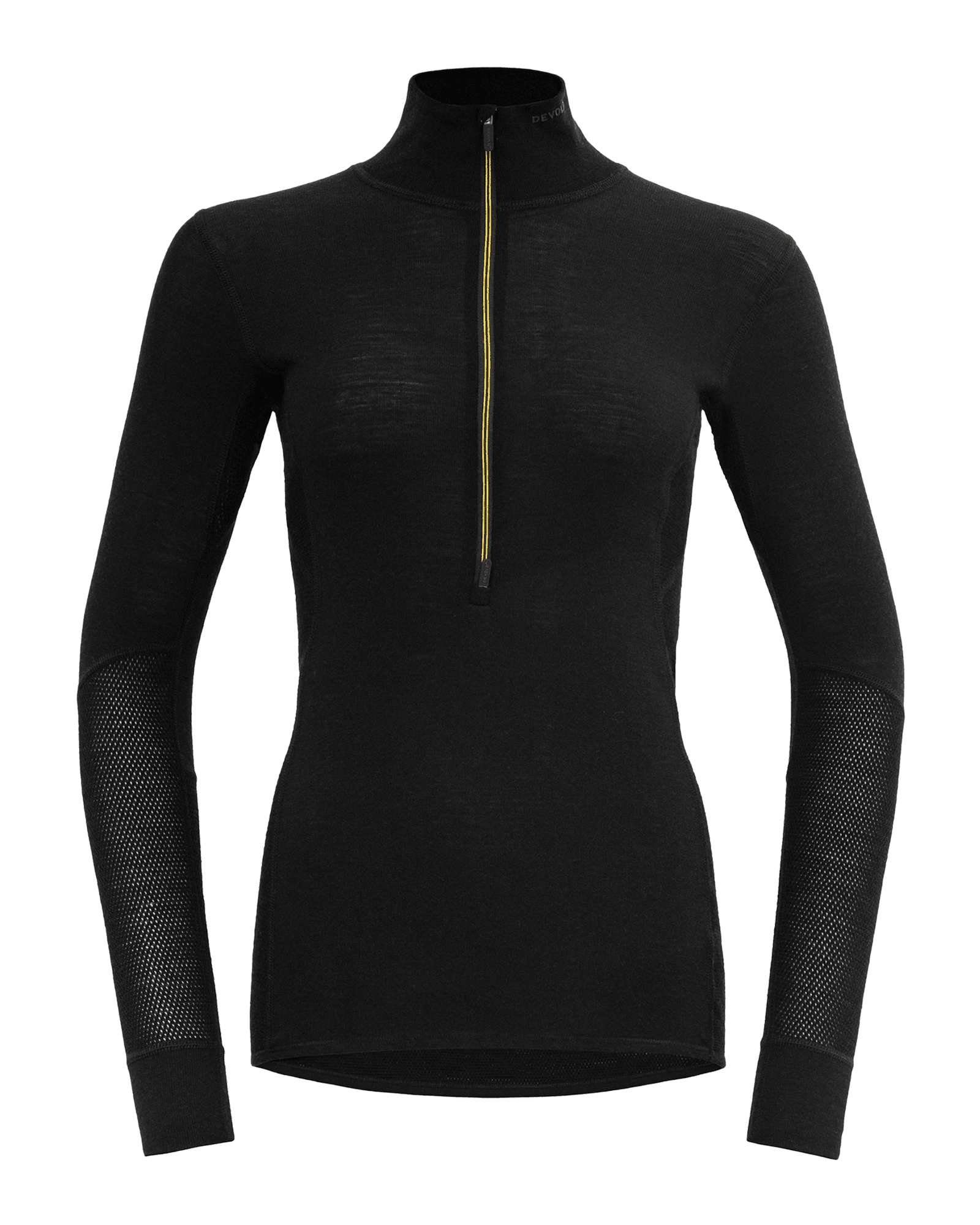 Wool Mesh 190 Zip Neck W Caviar