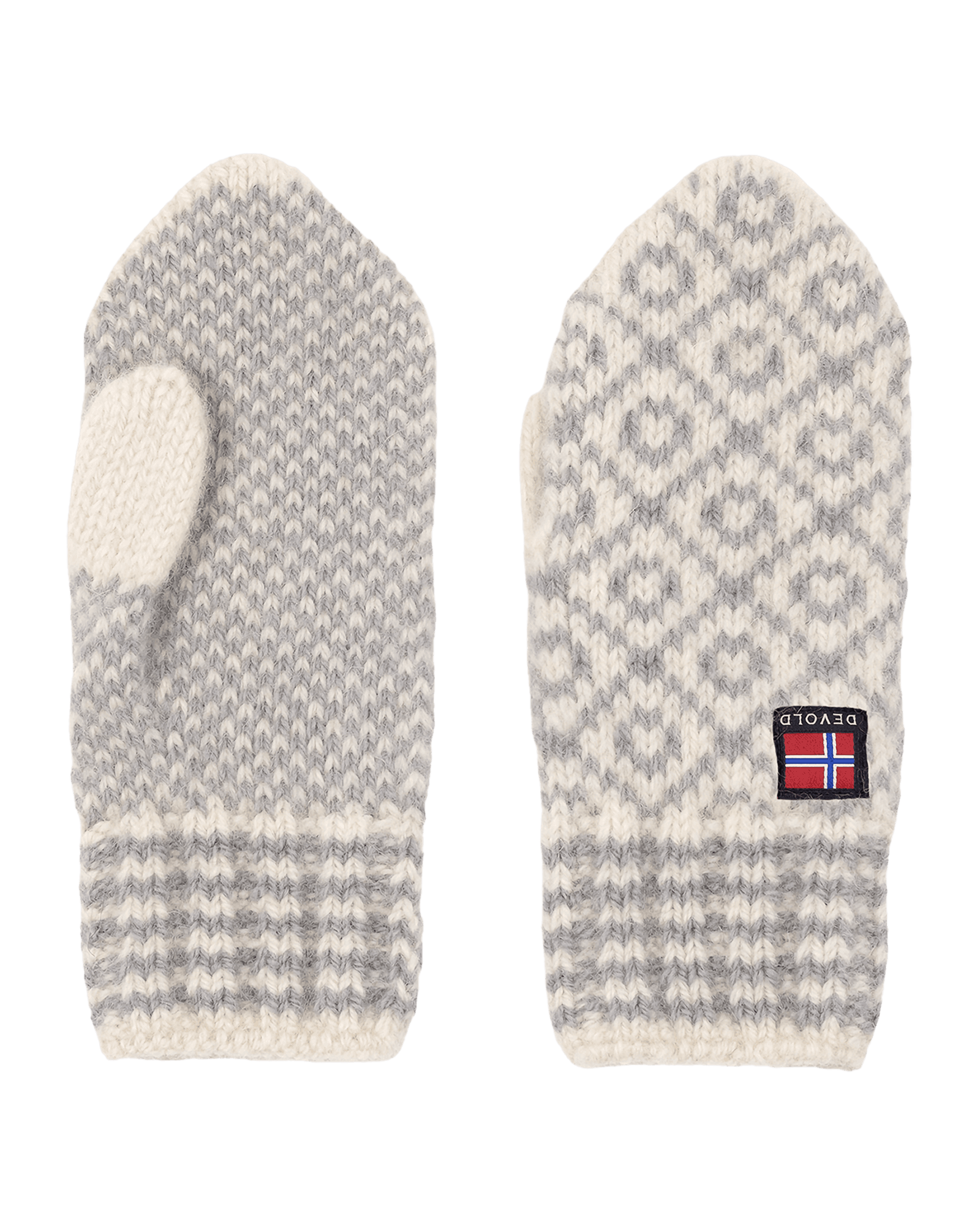 Svalbard Wool Mitten Offwhite/Grey