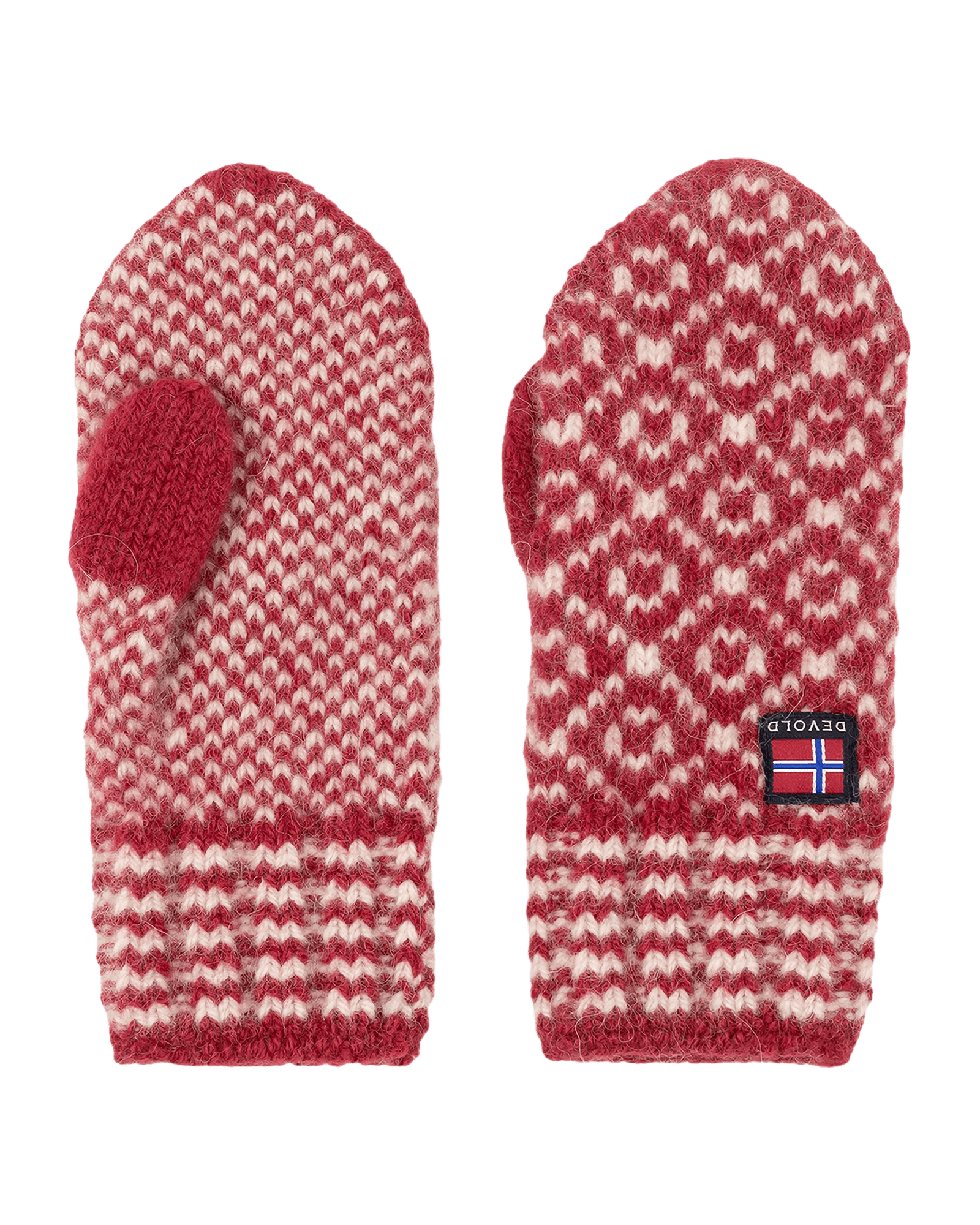 Svalbard Wool Mitten Hindberry/Offwhite