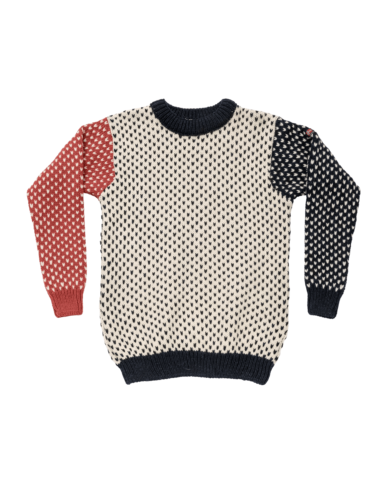 Nordsjø Wool Sweater Offwhite/Navy/Marsala