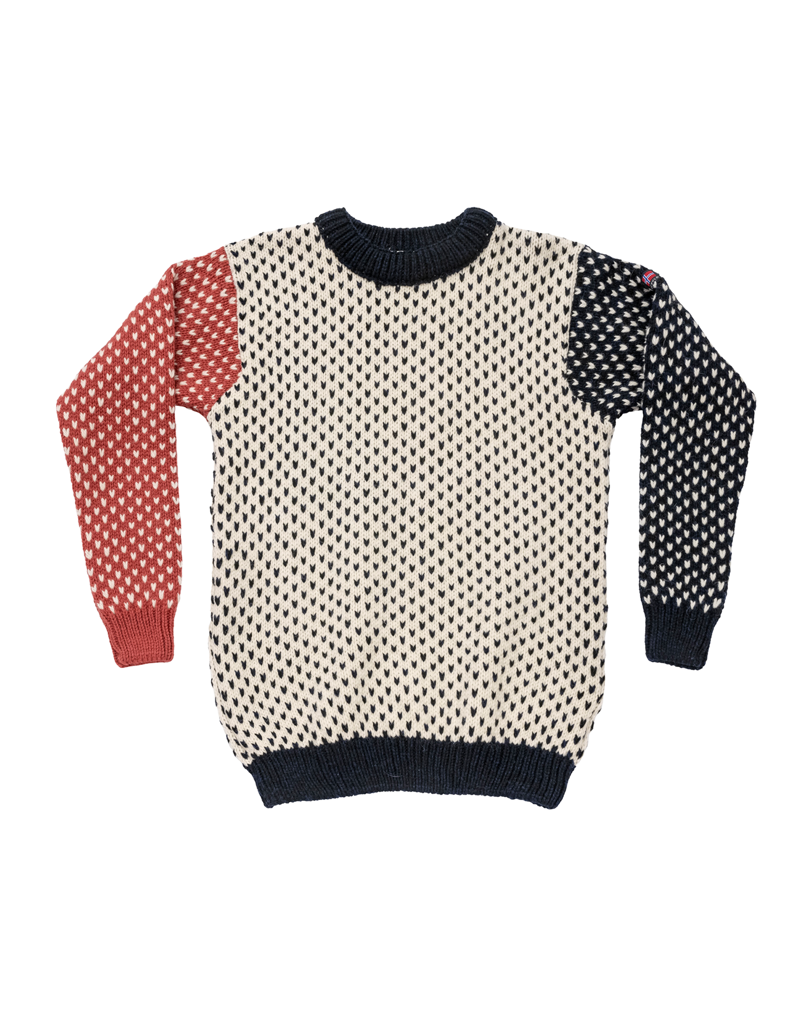 Nordsjø Wool Sweater Offwhite/Navy/Marsala