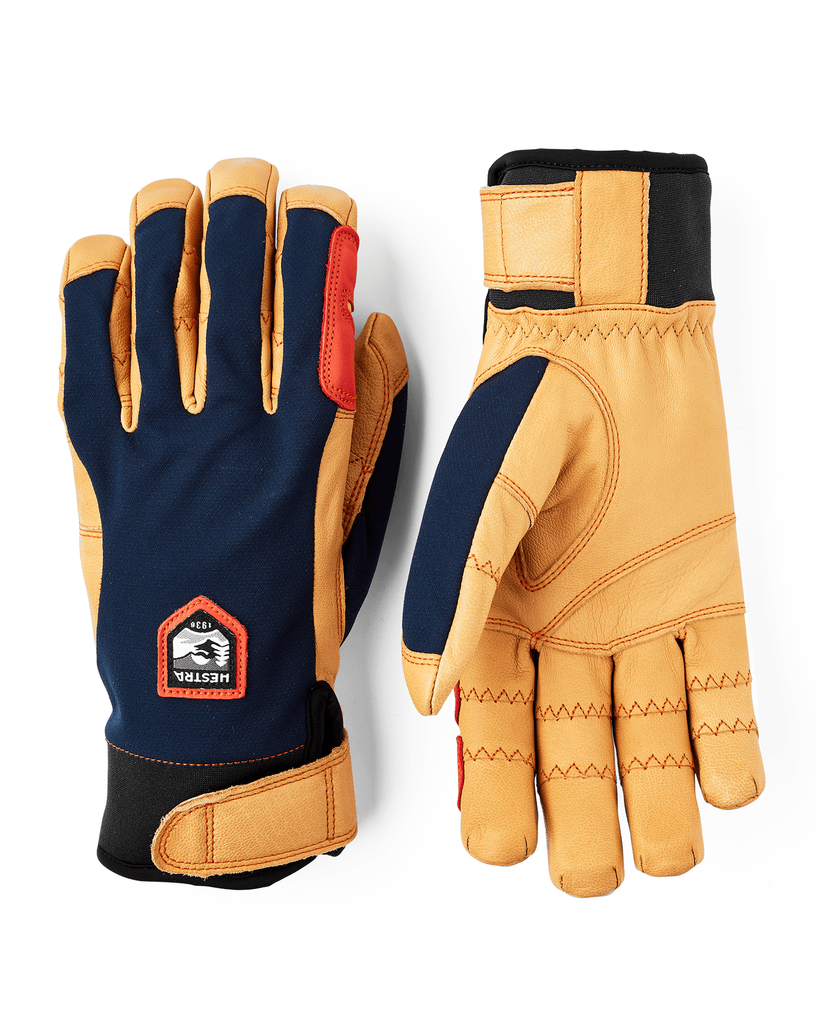 Ergo Grip Active - 5 Finger Navy/Natural Brown